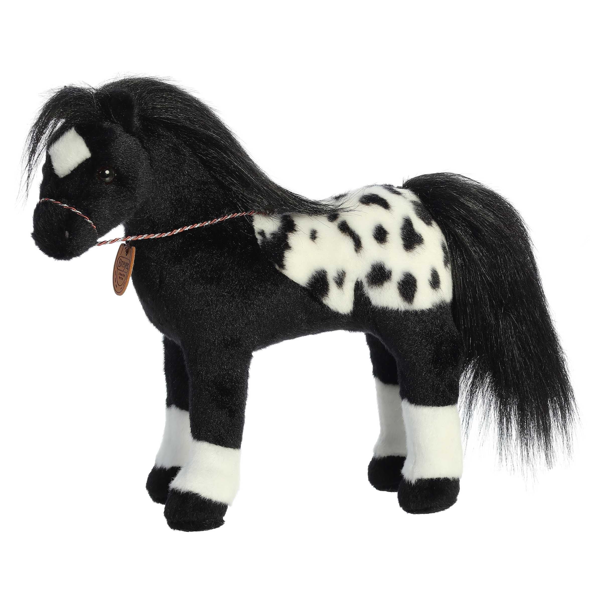 Exquisite Breyer® Showstoppers Black Appaloosa Stuffed Animal - Realistic Detailing for Imaginative Play - Perfect for Kids, Adults, and Any Horse Lovers - Black 11 Inches