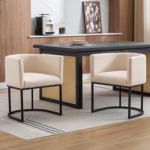 Miniatura 44 de Juego de 4 sillas de comedor de terciopelo modernas con brazos de barril y estructura de metal cromado, sillas tapizadas de cocina de 47 cm de