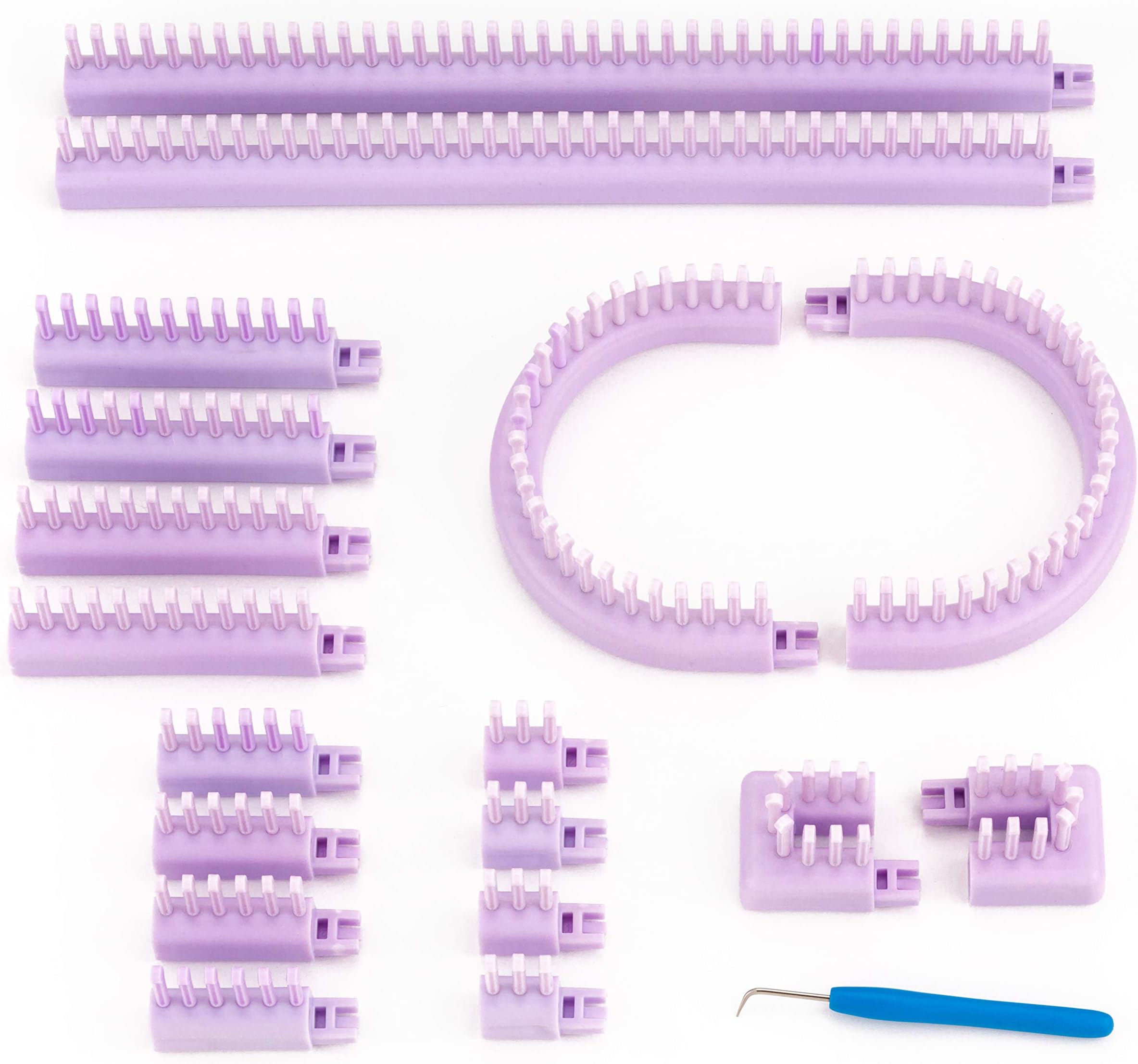 Authentic Knitting Board Adjustable Multi-Knit Loom, Small and Large Thickness, Snap in Parts, c1