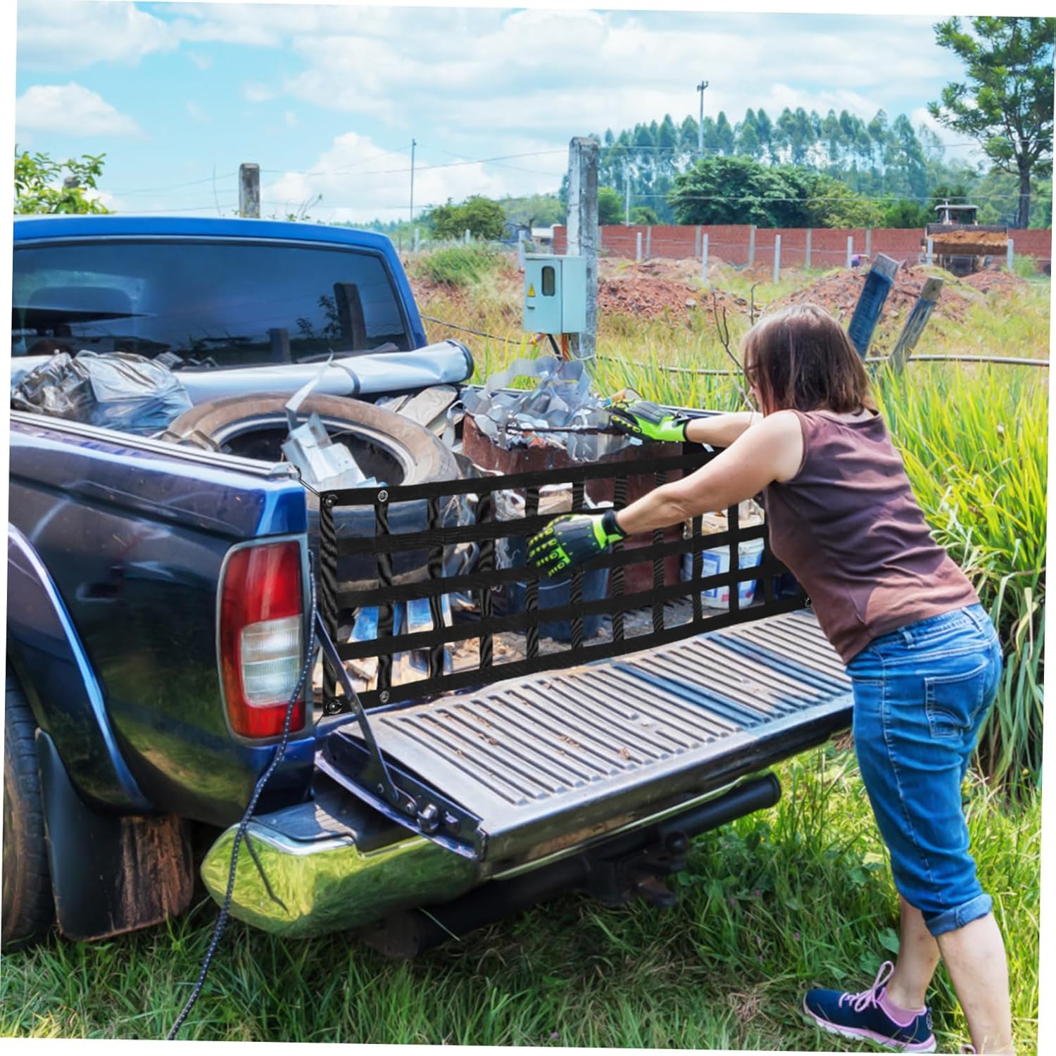 Luxshiny Truck Bed Rack Cargo Net Strong Material Easy Installation Fit Car Trunk Net
