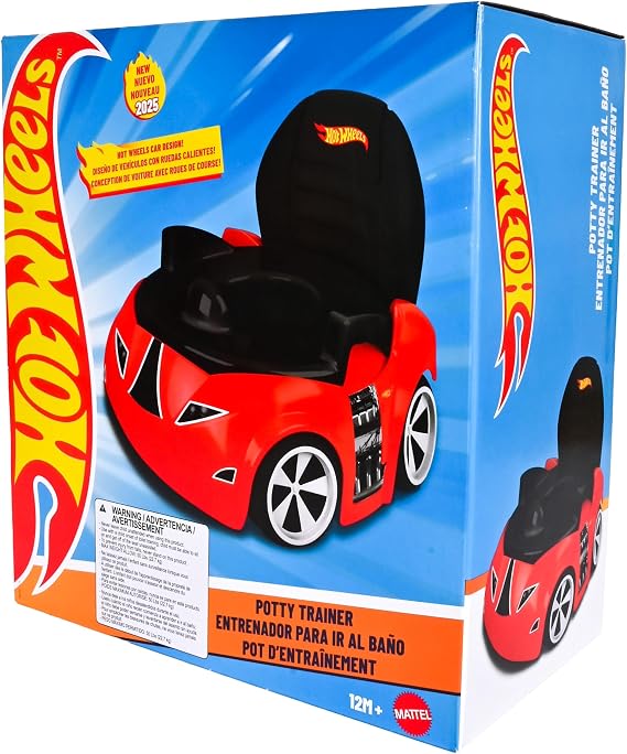 Hot WheelsTM Race Car Potty Training Toilet, Includes Detachable Toddler Toilet Seat and Kids Potty, Ages 12 Months and Up, Red