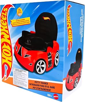 Hot WheelsTM Race Car Potty Training Toilet, Includes Detachable Toddler Toilet Seat and Kids Potty, Ages 12 Months and Up, Red