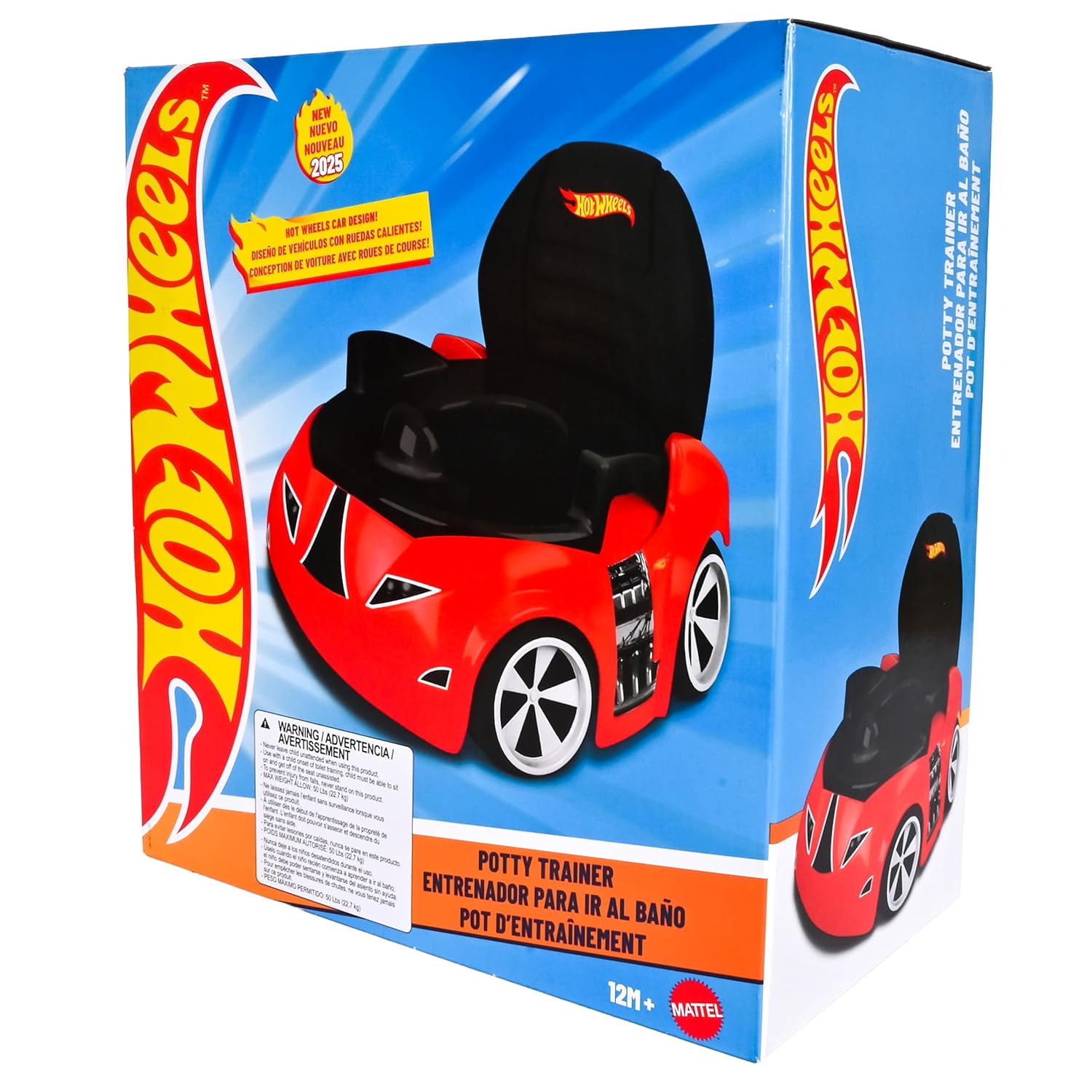 Hot Wheels™ Race Car Potty Training Toilet, Includes Detachable Toddler Toilet Seat and Kids Potty, Ages 12 Months and Up, Red