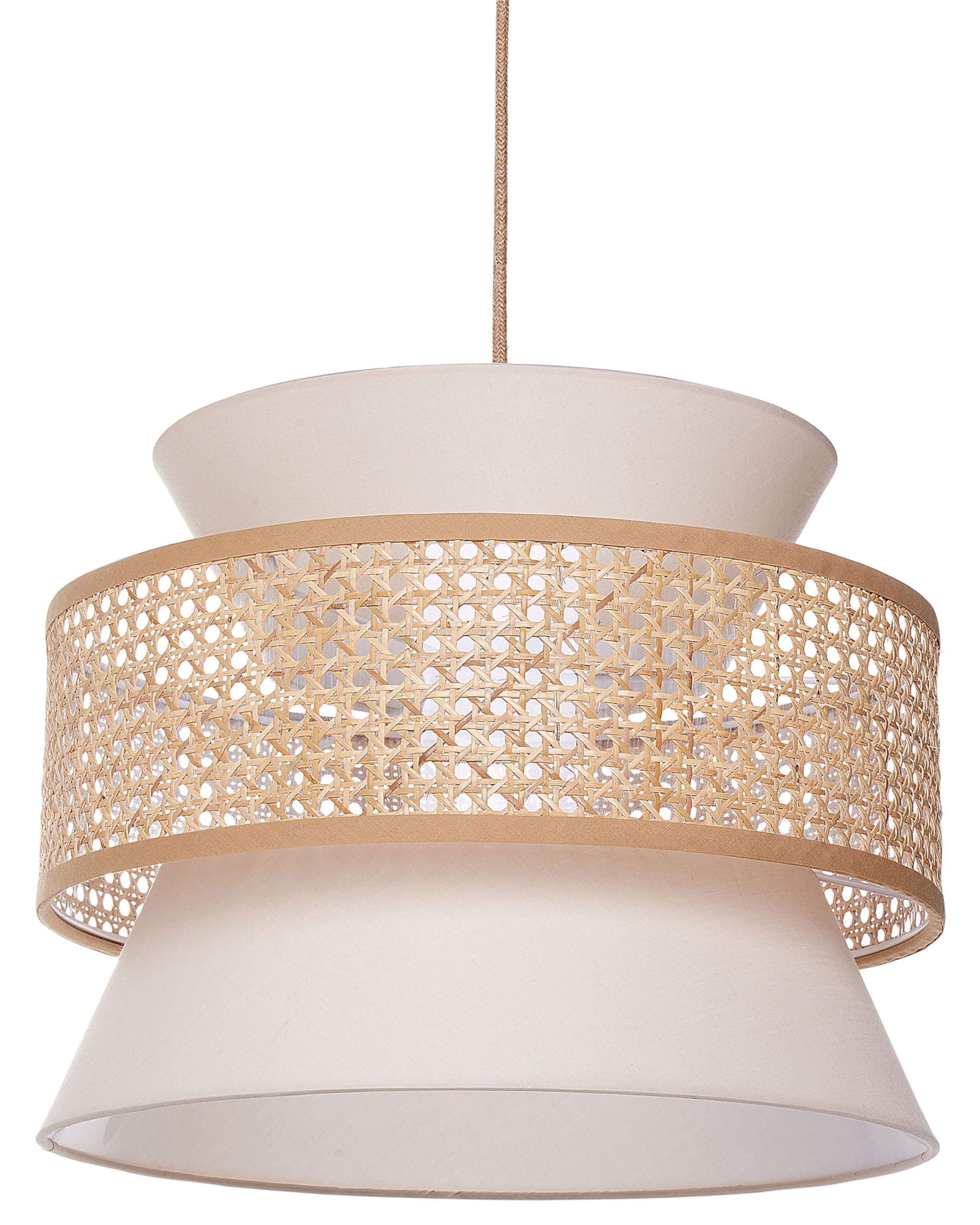 Lampada a sospensione Illuminazione con paralume in Rattan Naturale Beige