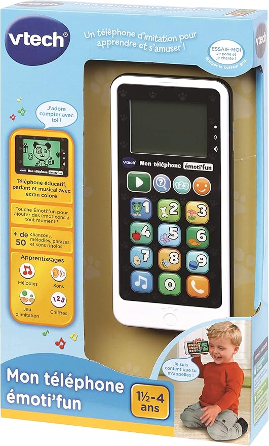Vtech Emoti Fun 80 Electronic Telephone Black And White French Version Amazon Co Uk Toys Games