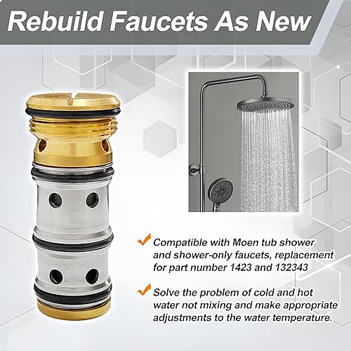 Miniatura 6 de Carrete de equilibrio 1423, compatible con grifos Moen para ducha y ducha solo reemplazan a 132343