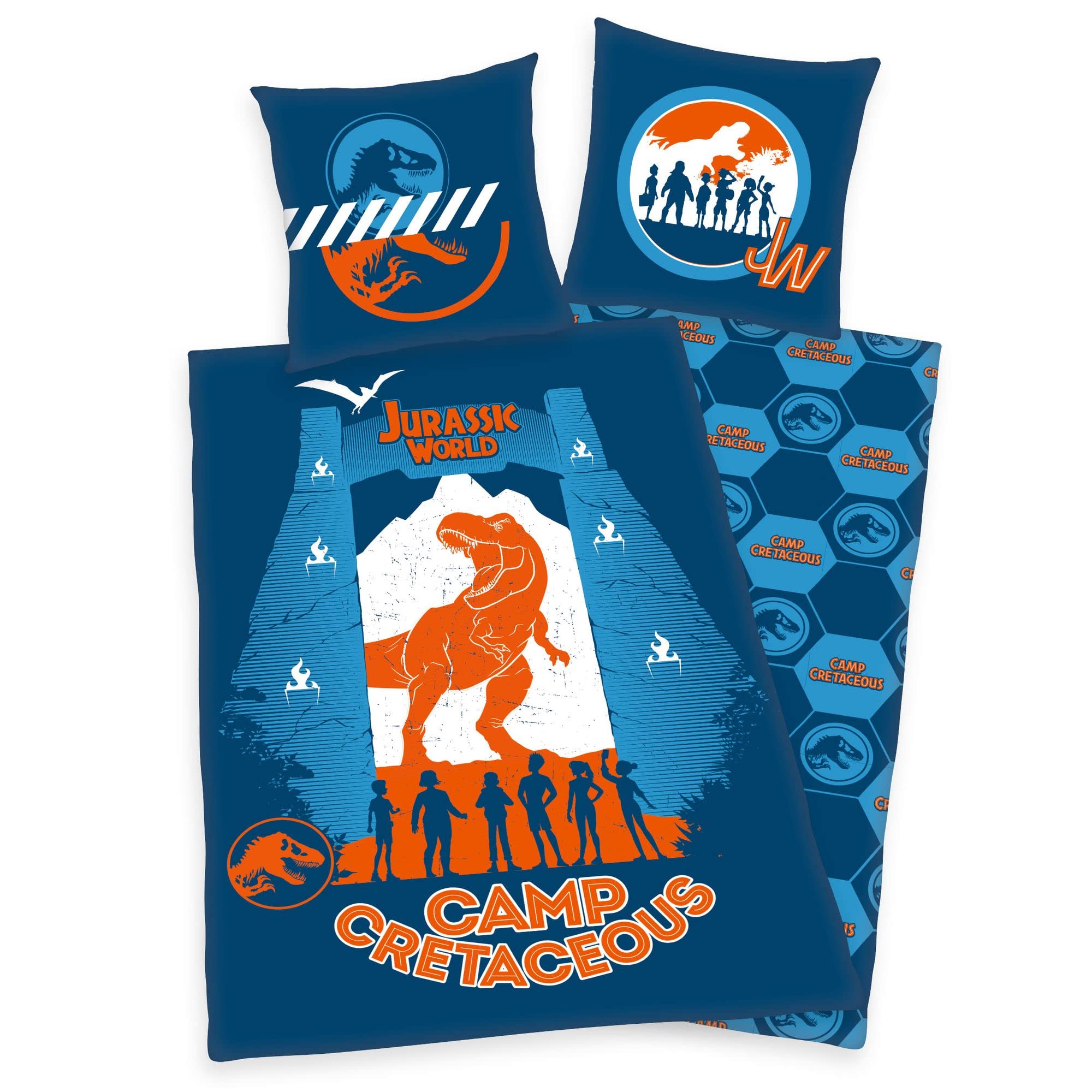 Klaus Herding GmbH Jurassic World T-Rex Dinosaur Cretaceous Reversible Duvet Cover 80 x 80 cm + 135 x 200 cm