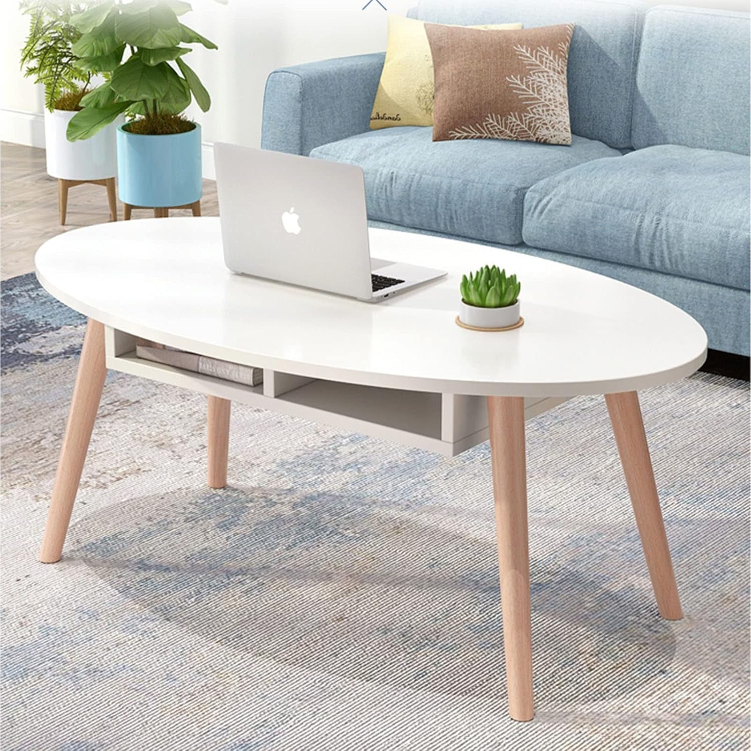 Coffee Table/Side Table/End Table,End Table, Sofa Table Oval Coffee Table Modern Coffee Tablesimple Industrial Modern Center Table,for Reception Rooms Living Room Dining Table