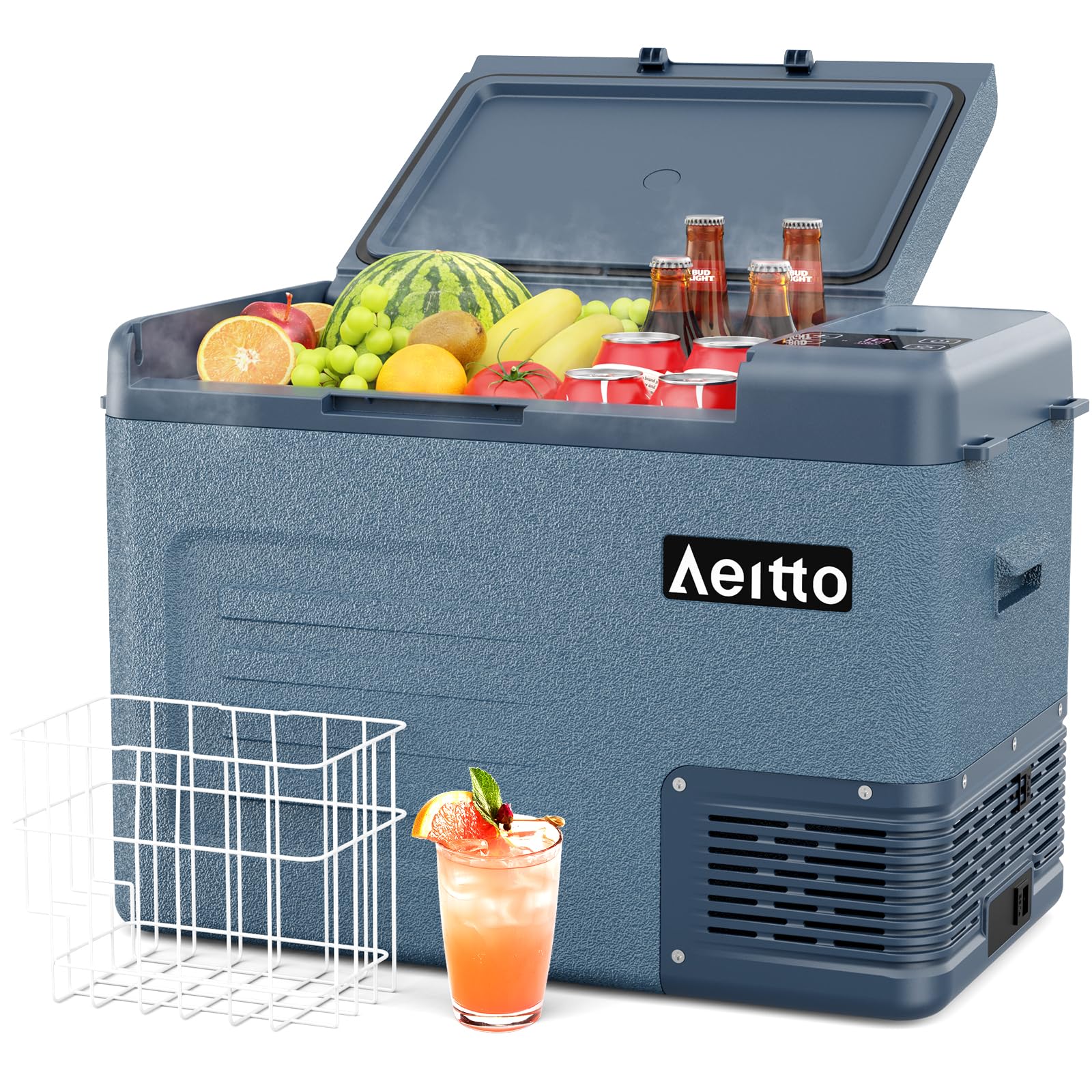 Aeitto 12 Volt Car Refrigerator 30Quart Car Fridge Freezer Electric Cooler Portable Cooler 12V Fridge RV Refrigerator -4℉-68℉ Temp Control 12/24V DC &