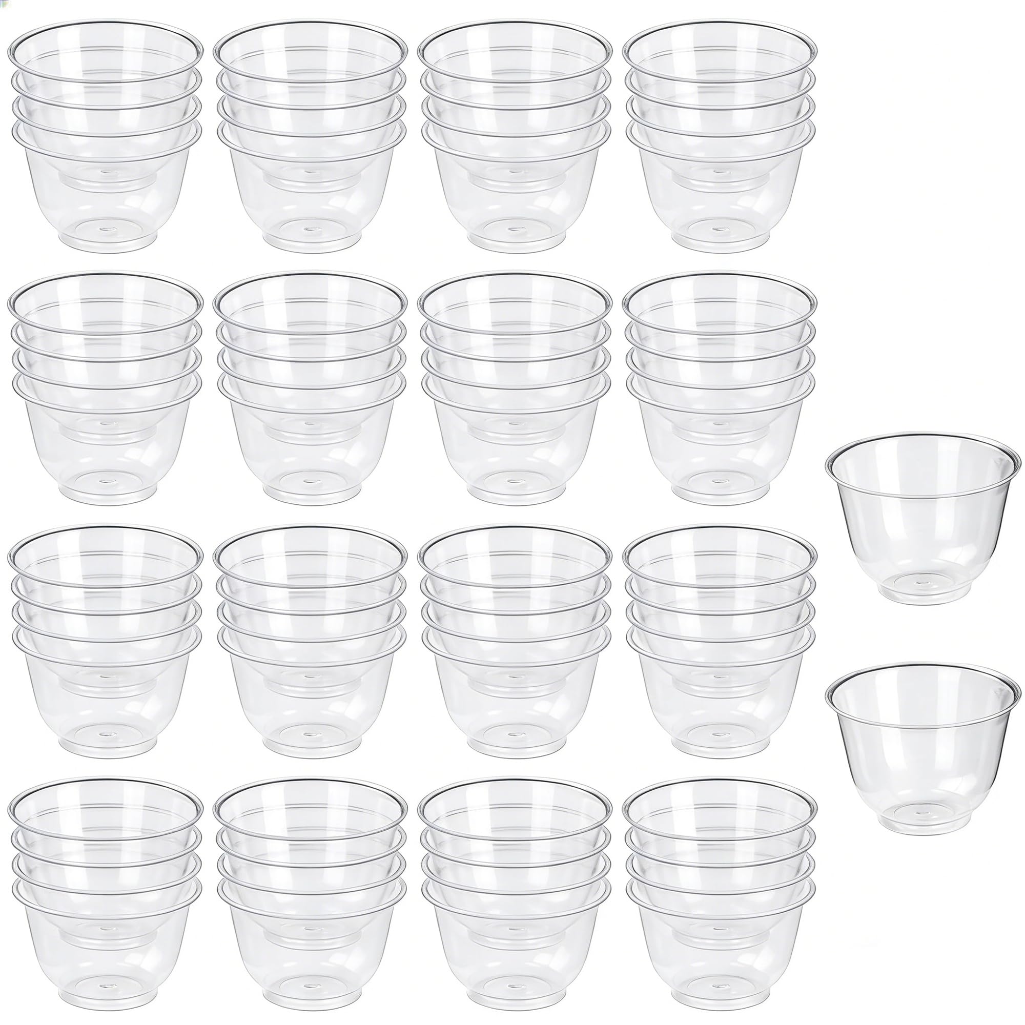 Sonile Disposable Clear Hard Plastic Tea Cups - 50ml Small Transparent Tasting Cups for Tea, Sake, Parties & Catering Events, Stackable Shatterproof Single-Use Cups (50-Pack)