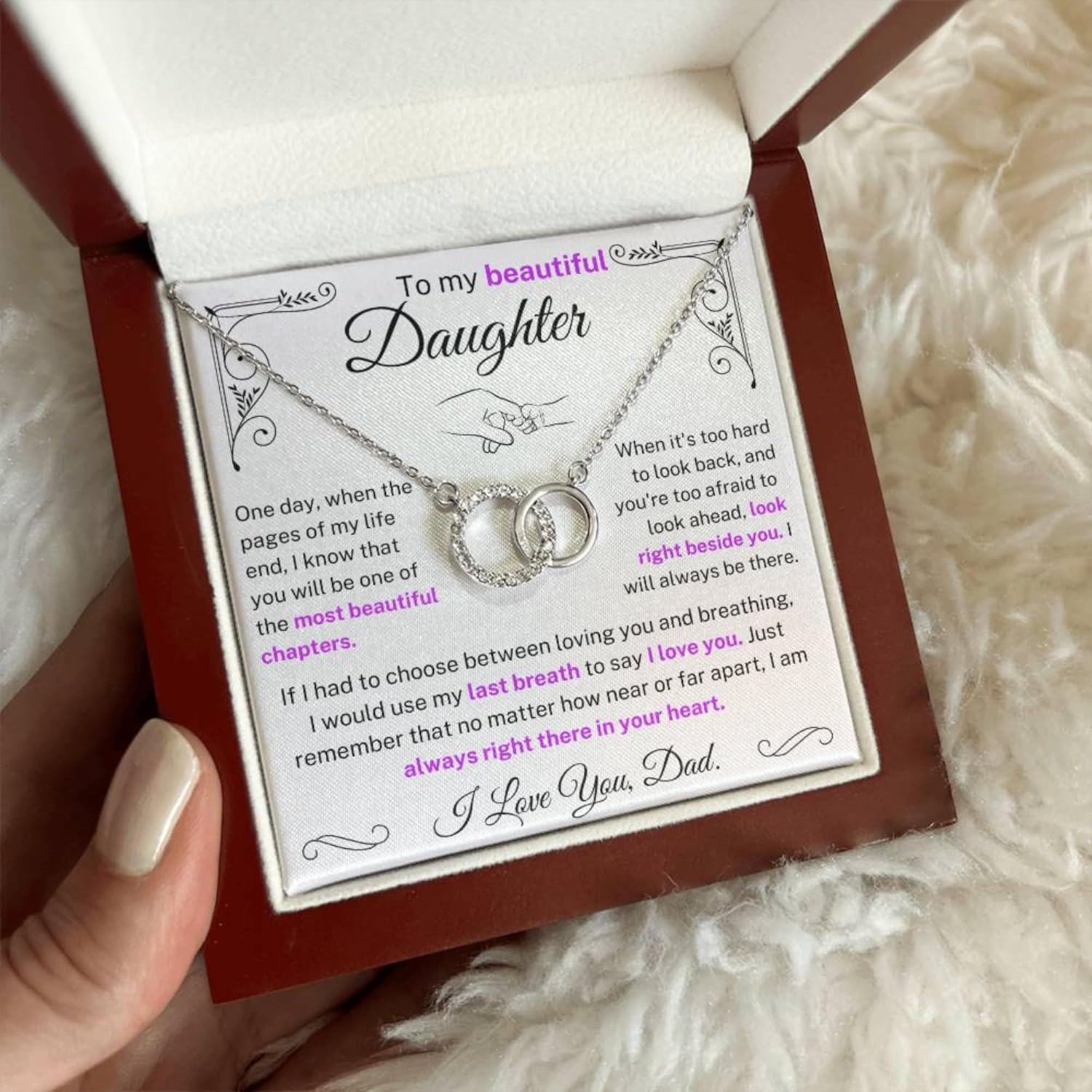 I Would Use My Last Breath to Say I Love You Necklace for Daughter from Dad – Meaningful Gift for Mother's Day, Birthday, Graduation, or Special Occasions