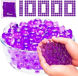 1 Packet Gel Water Balls/Water Beads/Refill Water Bead/Gel Blaster Ammo/Water Balls for Gun/Gel Balls for Kids/Gel Blaster Balls in Bottle/7-8mm Non-Toxic Water Beads Gel Guns(10000 Purple)