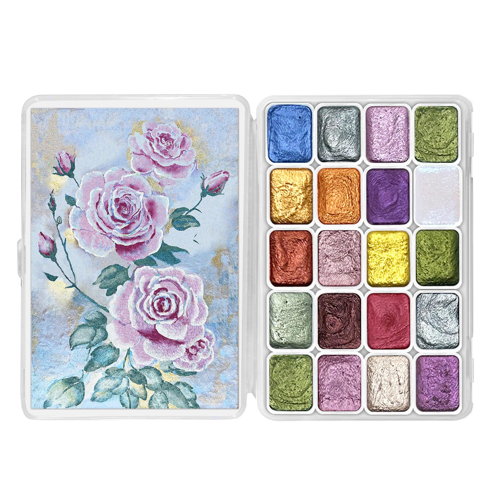 Shifting Watercolor Paint Set - 20 Colors, Metallic & Glitter -15