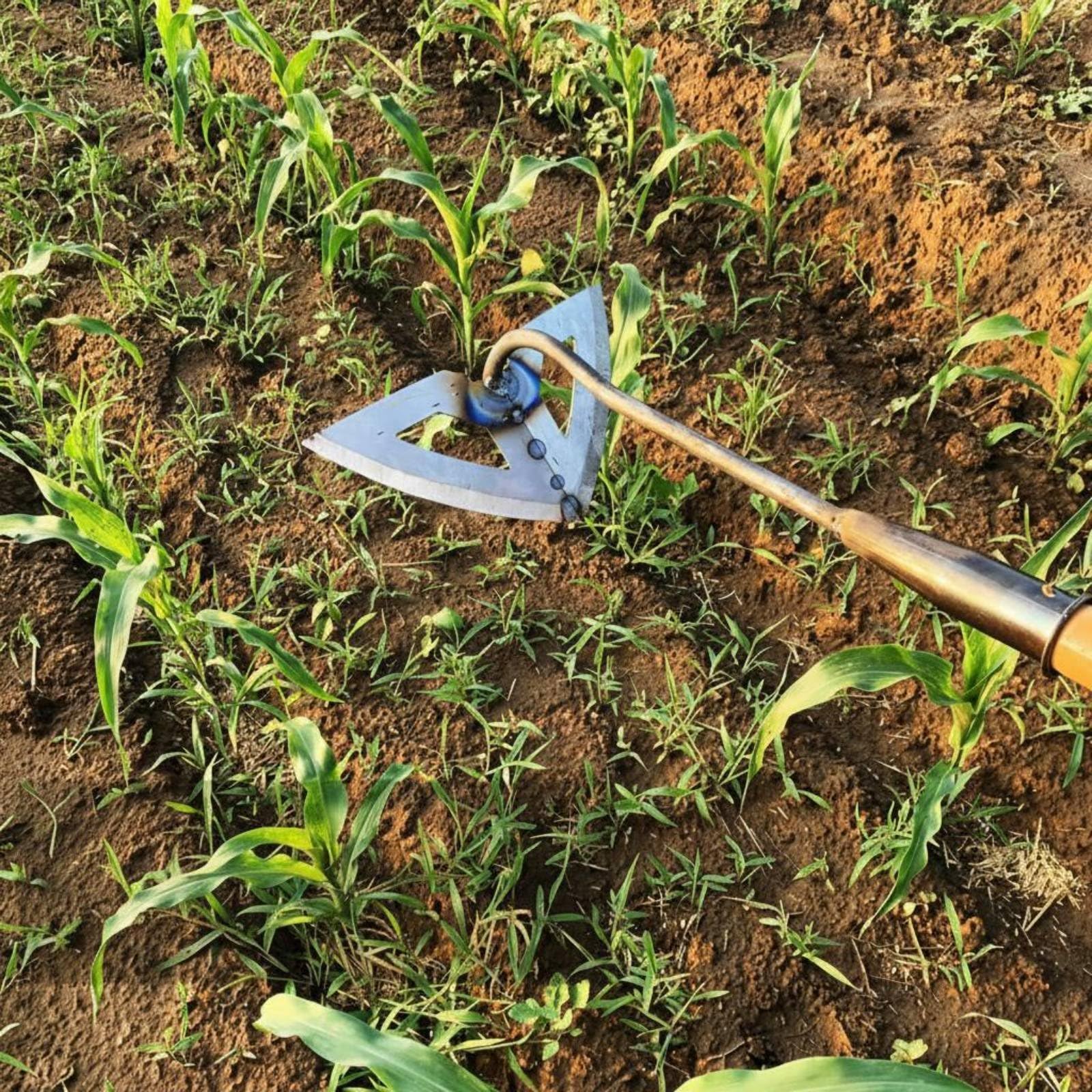 Houe de Jardinage Acier Outil Désherbage Ameublissement Creusement Tête Creuse Résistance Ergonomique Forgée Idéale pour Entretien Potager Travail Agricole Soin Plantation Familiale, Noir