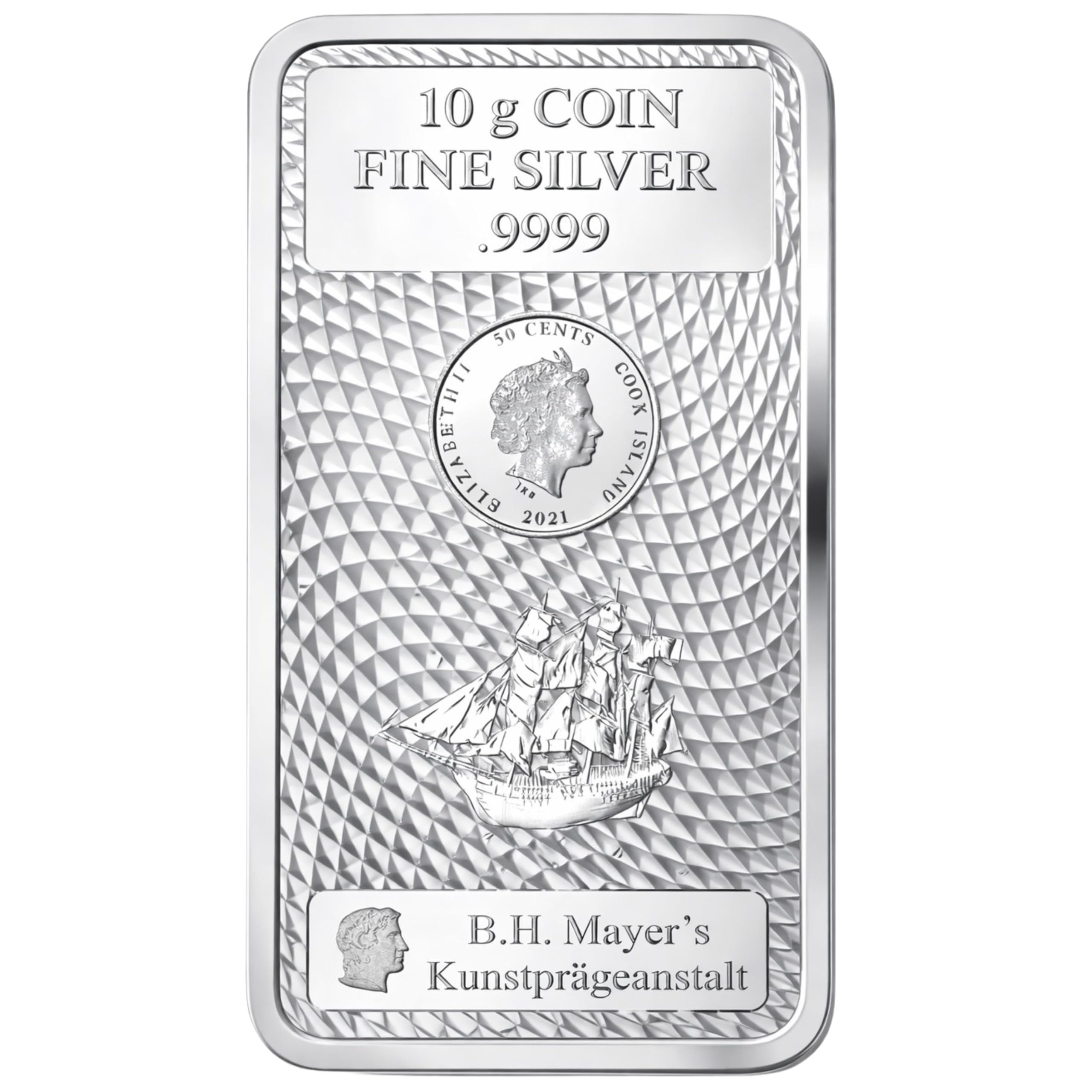 Goldschulz Cook Islands Silber Münzbarren Silberbarren 999,9 Feinsilber - Geschenkset + Echtheitszertifikat (10g Silber)
