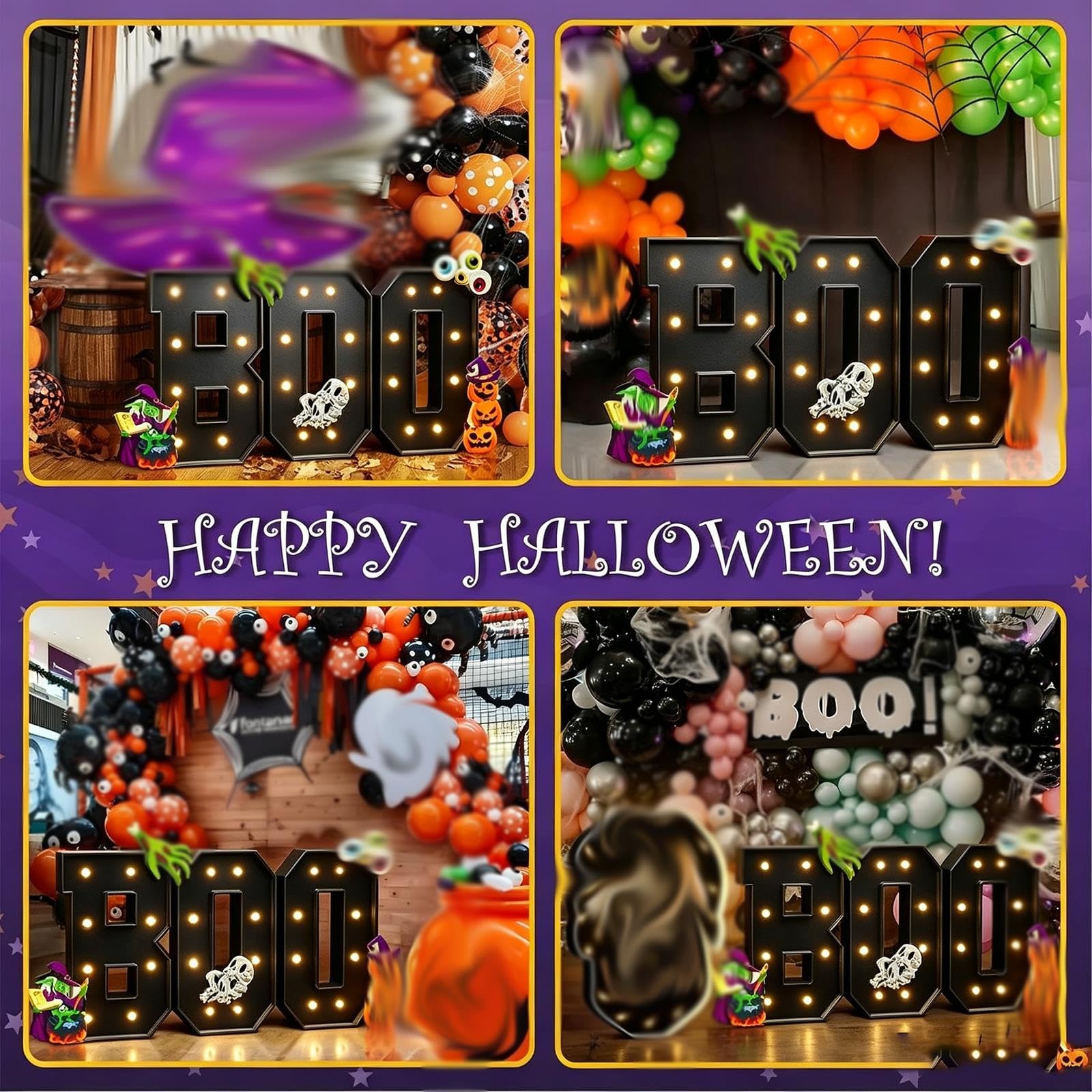 2,3/3,3/4FT BOO Znak Podwórkowy Namiot Literą, LED Halloween Outdoor Decora