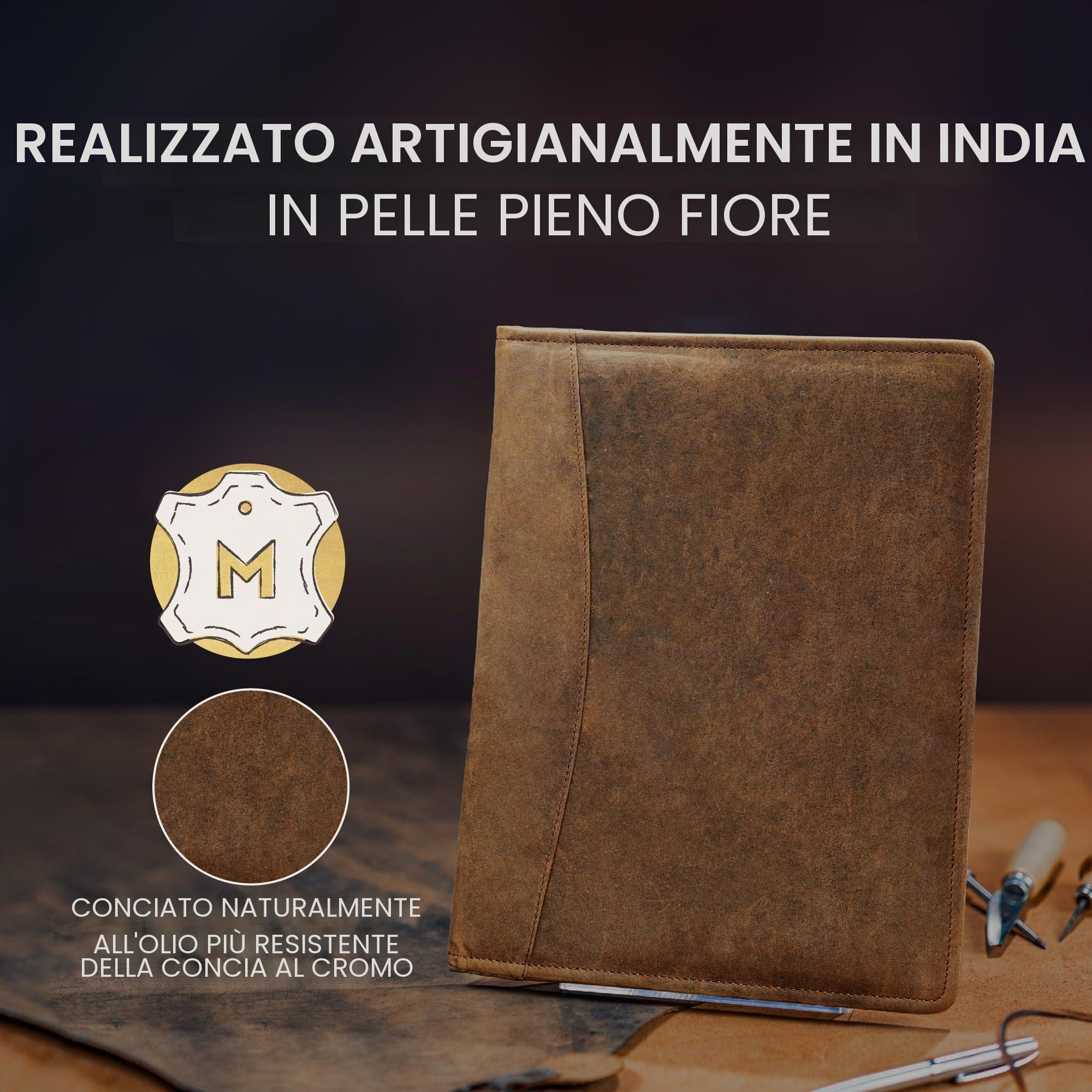 Moonster Cartella Porta Documenti A4 Cartella Portadocumenti e CV con un’Elegante Penna Inclusa – Cartella Portadocumenti con Porta Bigliettini da Visita – Un Regalo Donna o Uomo Perfetto
