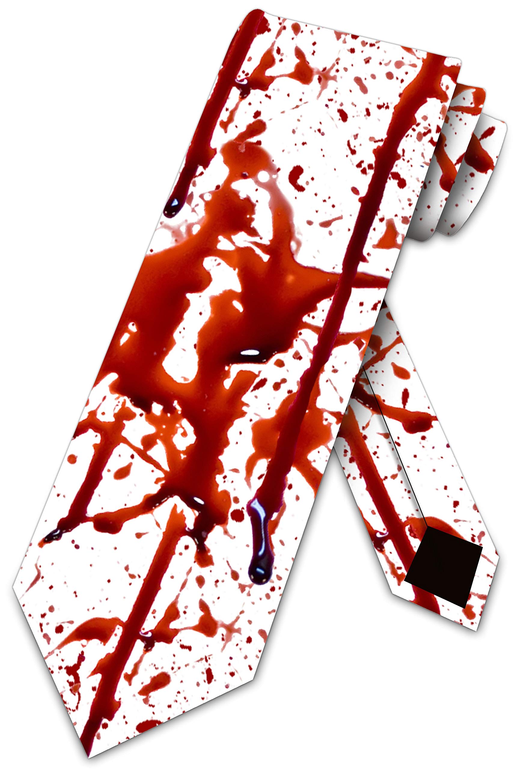 Atourdealss Men's As Shown Blood Splatter Ties Halloween Tie Blood Necktie, White, One Size