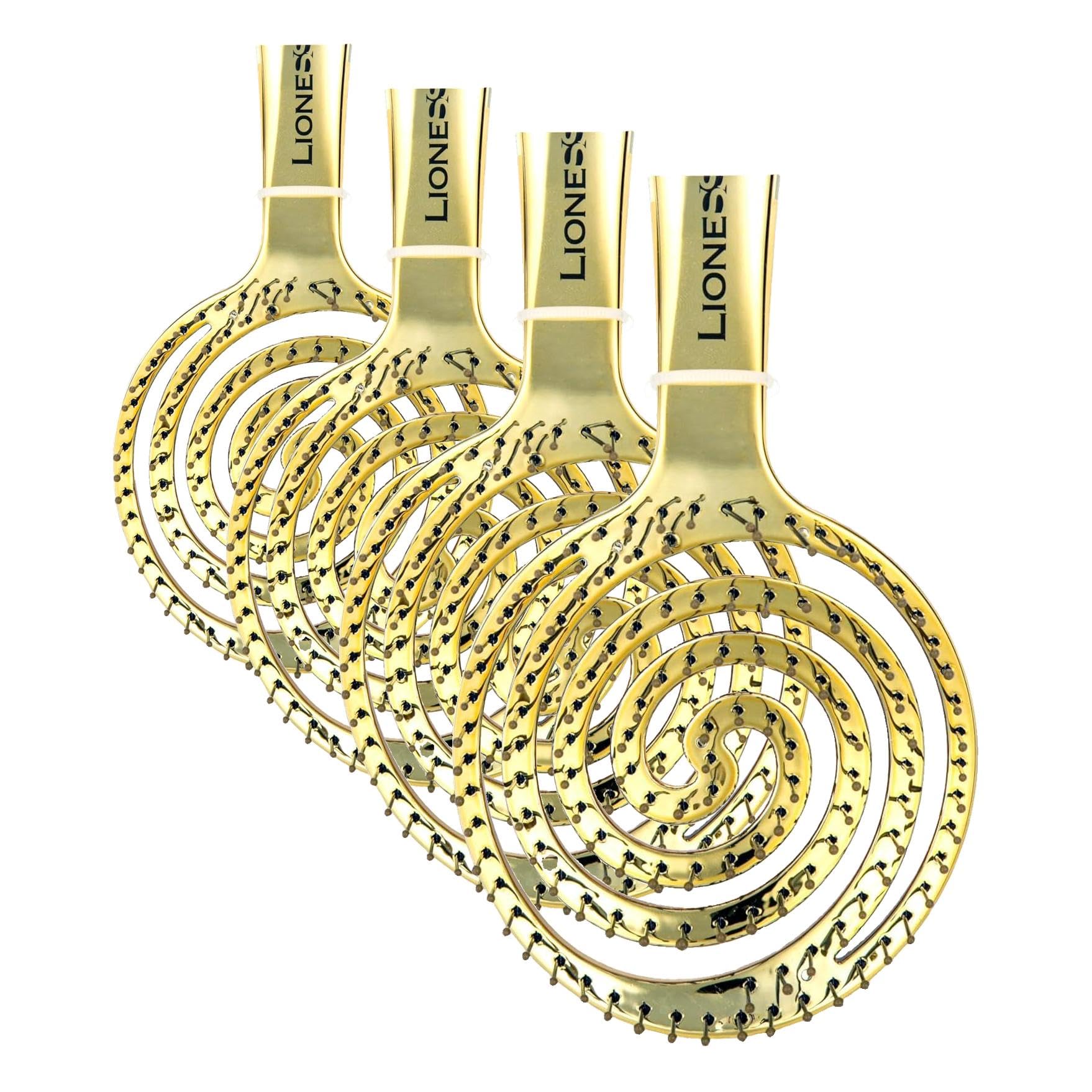 Lionesse 3 Boyutlu Saç Fırçası Gold (4 paketi)