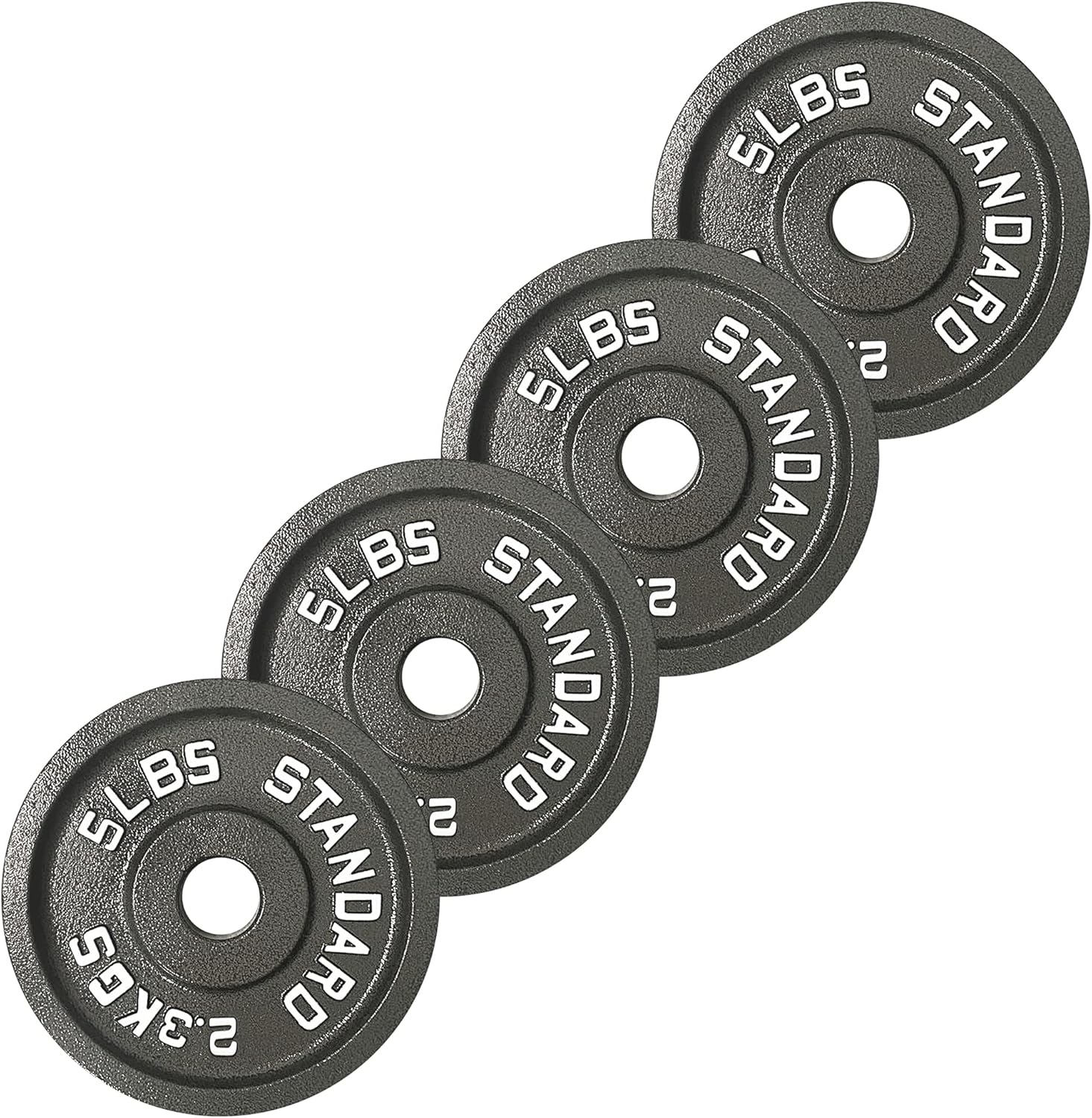 Iron Crush Paquete de 4 discos olímpicos de hierro fundido, pesas libres con agujero de 2 pulgadas, acabado Hammertone, para entrenamiento de fuerza