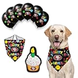 NFL Kansas City Chiefs Dog Birthday Party Set 8pcs with 1 Football Bandana Large/X-Large, 1 Birthday Cake Toy & 6 B-Day Balloons, Dog Birthday Set, Costume, Fun Doggie Party Accesories