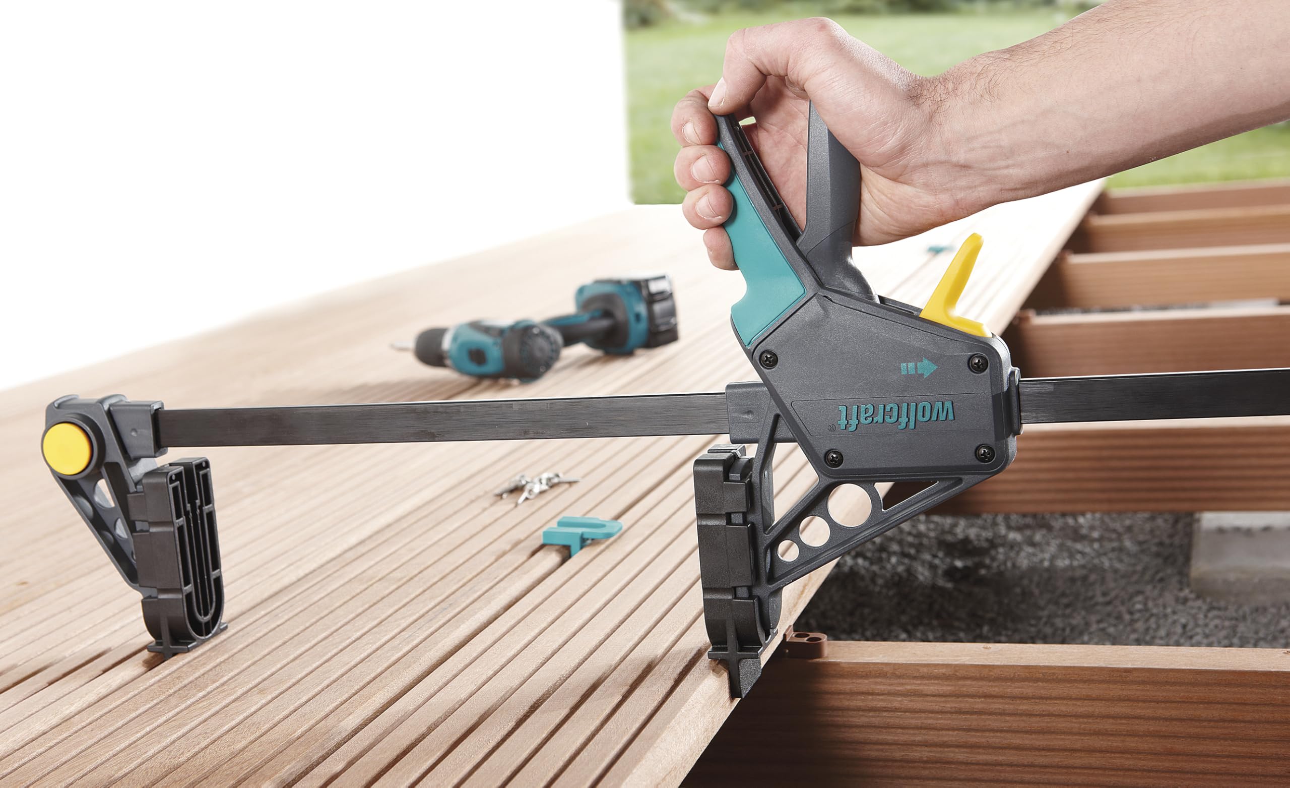 wolfcraft 6985000 Serre-joint à main pour pose terrasse