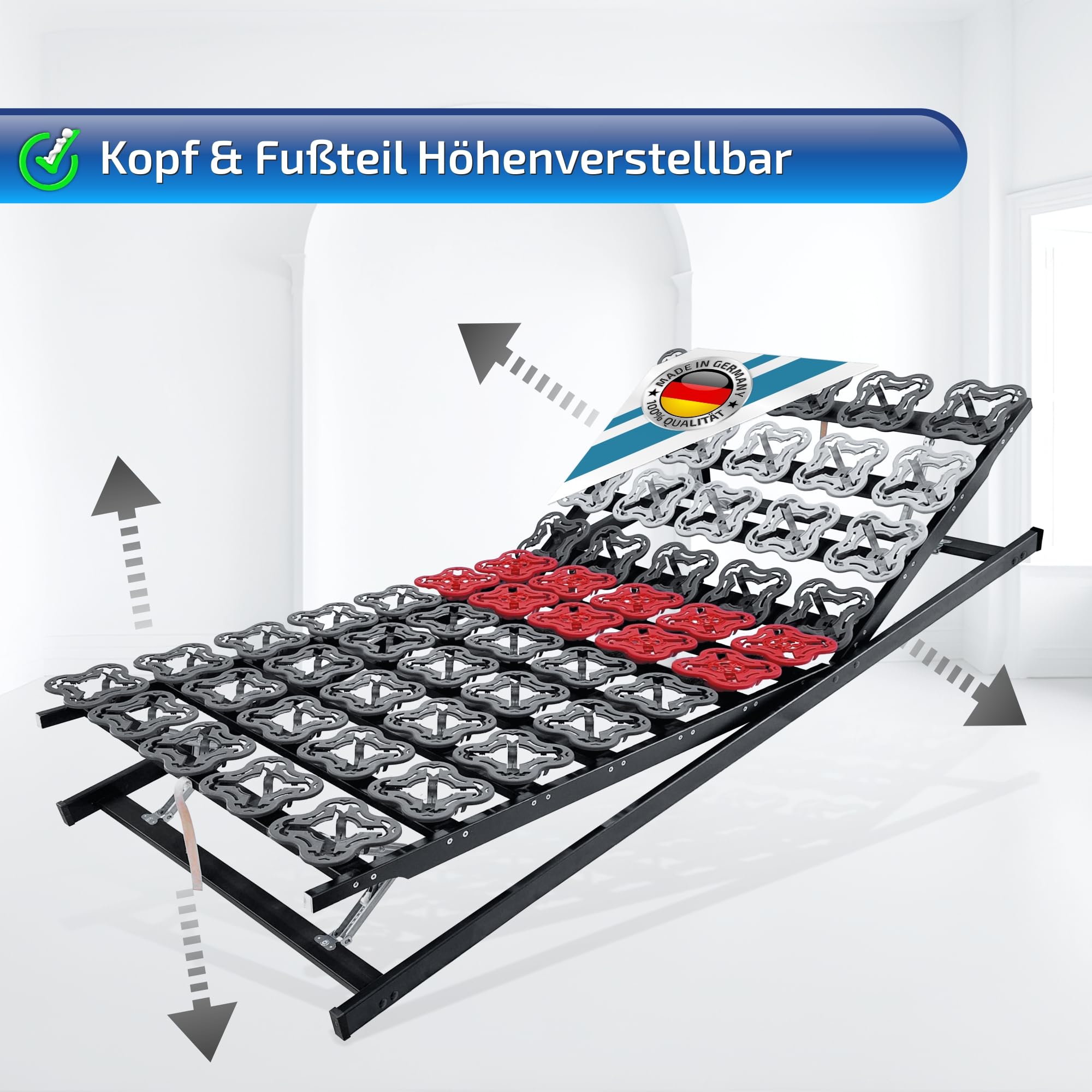 Matratzen Perfekt Tellerlattenrost 90x200cm 12,5cm Hoch Verstellbar
