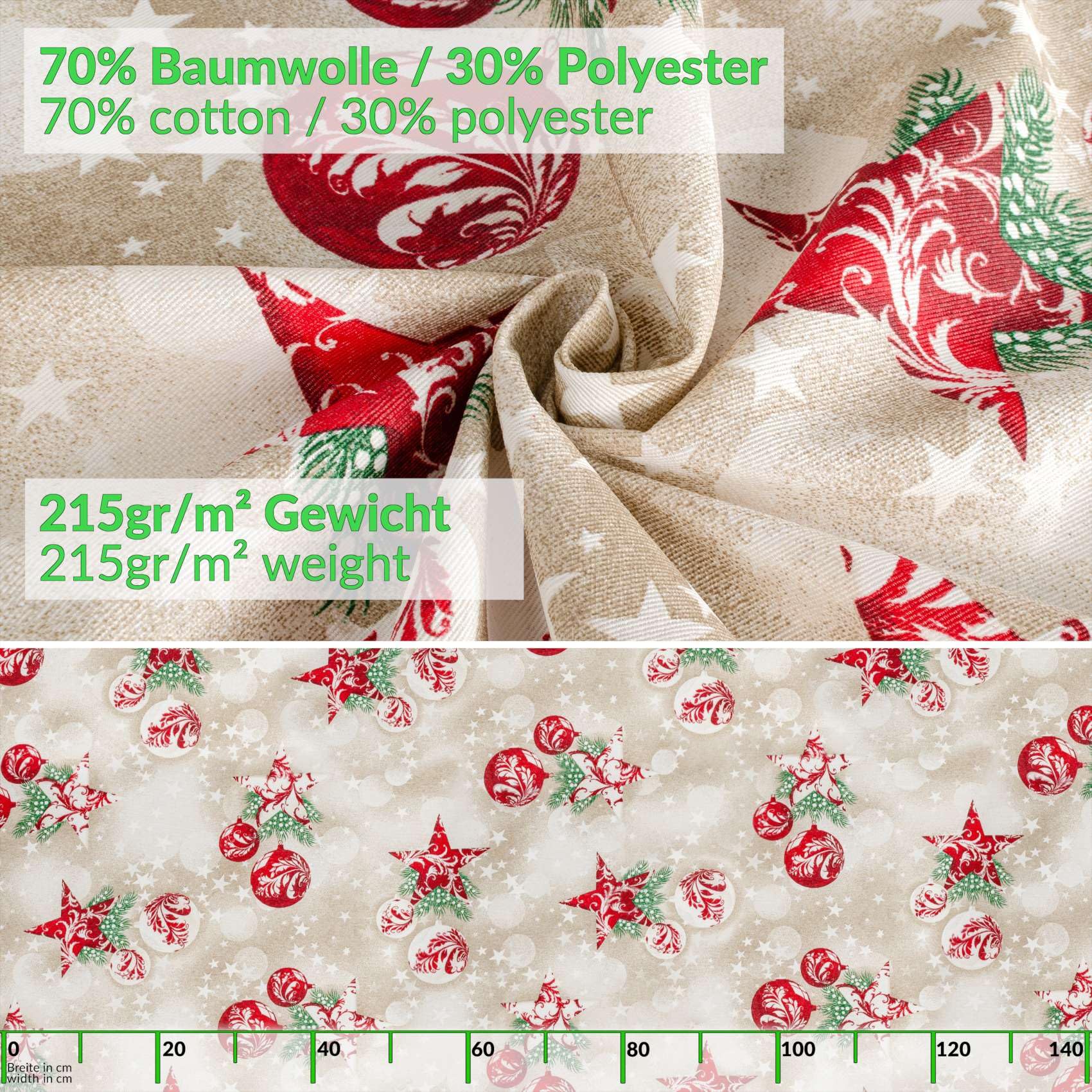 Mantel de tela textil lavable, mantel de algodón y poliéster, 500 x 140 cm (5 m), para interior y exterior
