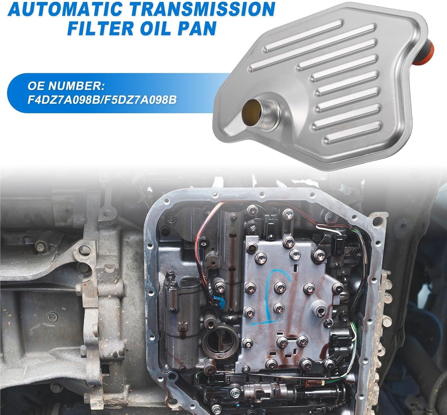 ‌Sump Pan‌ Automatic Transmission Filter Oil Pan Fit for Ford Fit for F150 1994-2010 F6AZ7A098AA F4TZ7A098AA Oil Sump‌