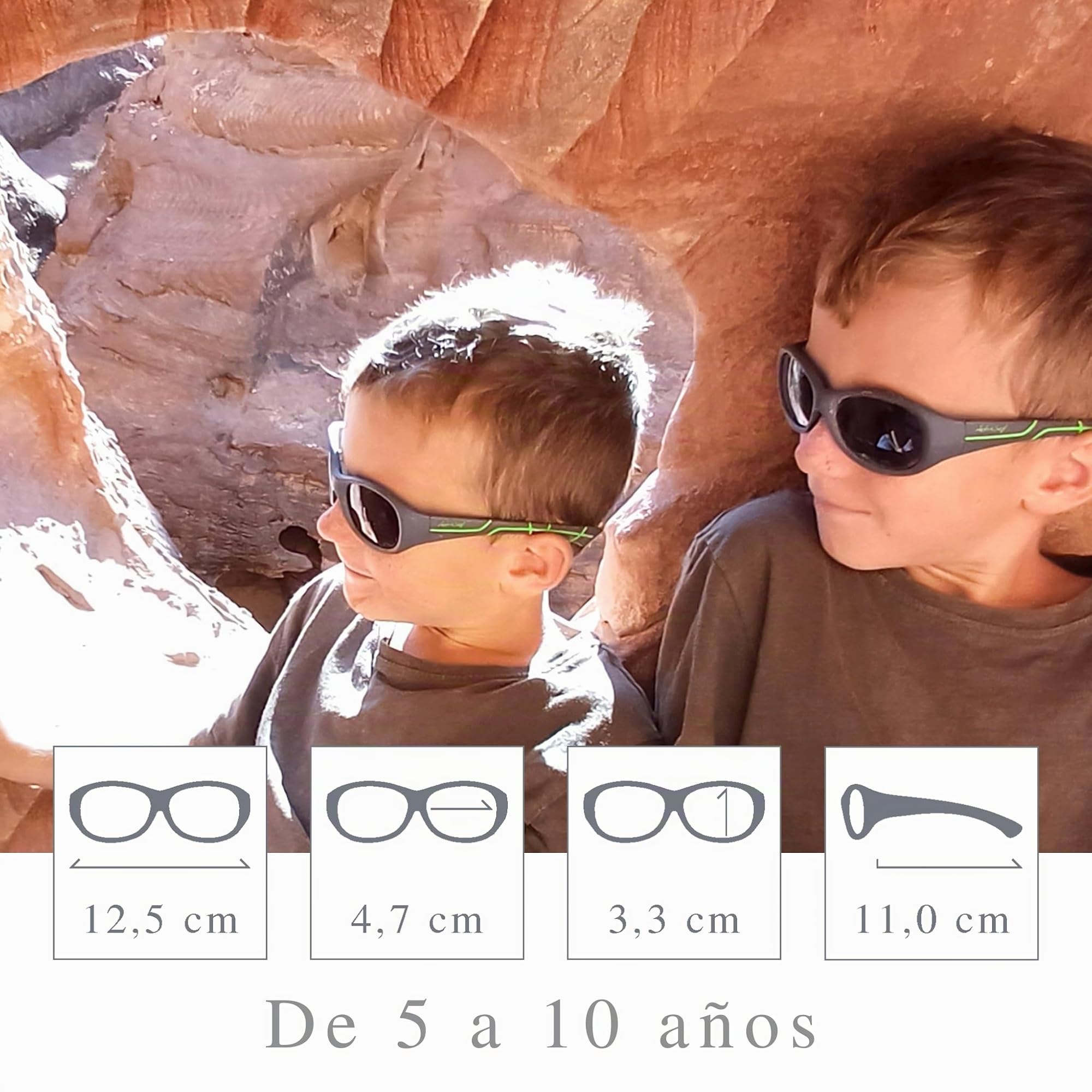 ActiveSol Kids @School Gafas solares deportivas para niños | Niñas y niños | 100% protección UV 400 | polarizadas | de goma flexible irrompible | 5-10 años | solo 22 gramos