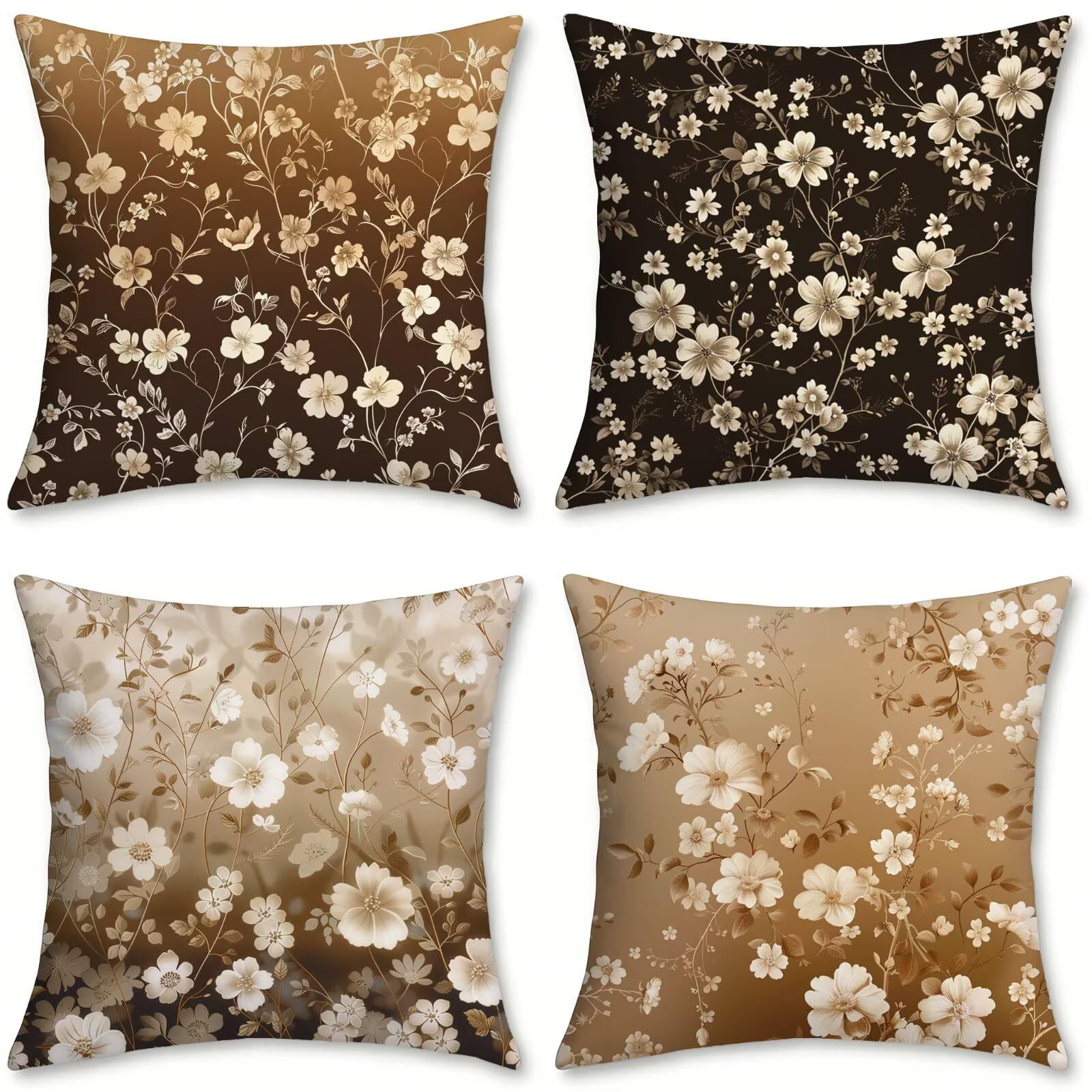 Terciopelo fundas de almohada o-861 cojines exterior 70x70cm tacto suave color marron
