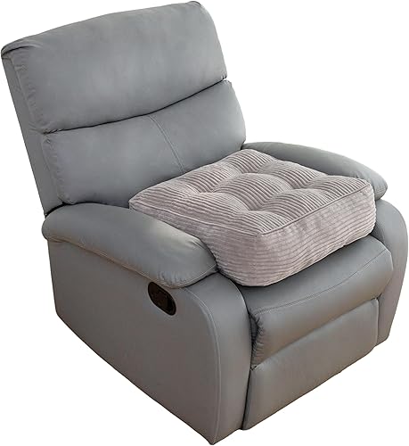 Vista 14 de Cojín de asiento reclinable de pana copetudo para ancianos, cojín cuadrado grande de espuma de alta densidad para silla reclinable, almohada de Gris