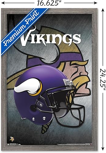 Miniatura 3 de Trends International NFL Minnesota VIkings - Póster de pared para casco 16, 22.375 x 34 pulgadas, paquete de póster y montaje