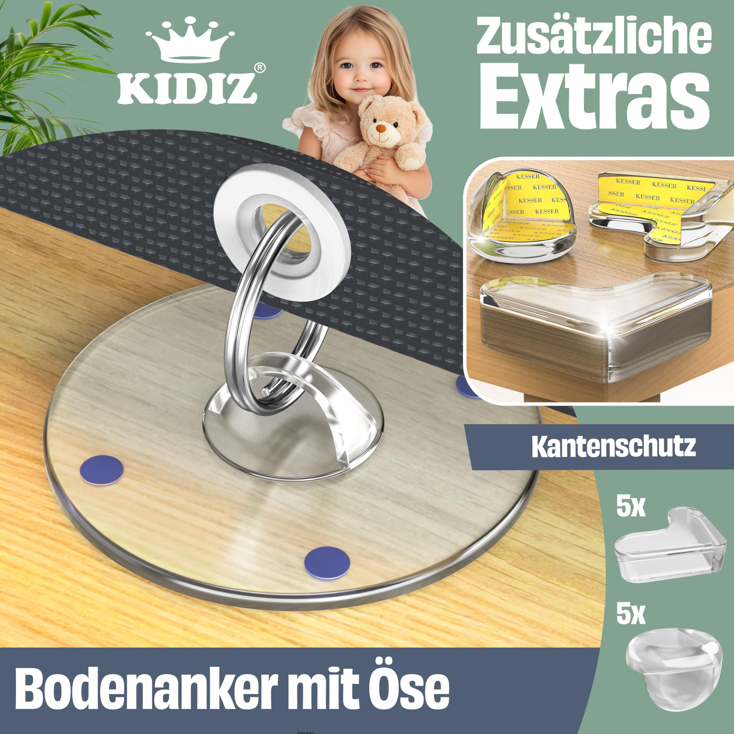 KIDIZ® Treppenschutzgitter ausziehbar 0-180CM kindersicheres Treppengitter für Babys & Haustiere inkl. Bodenanker