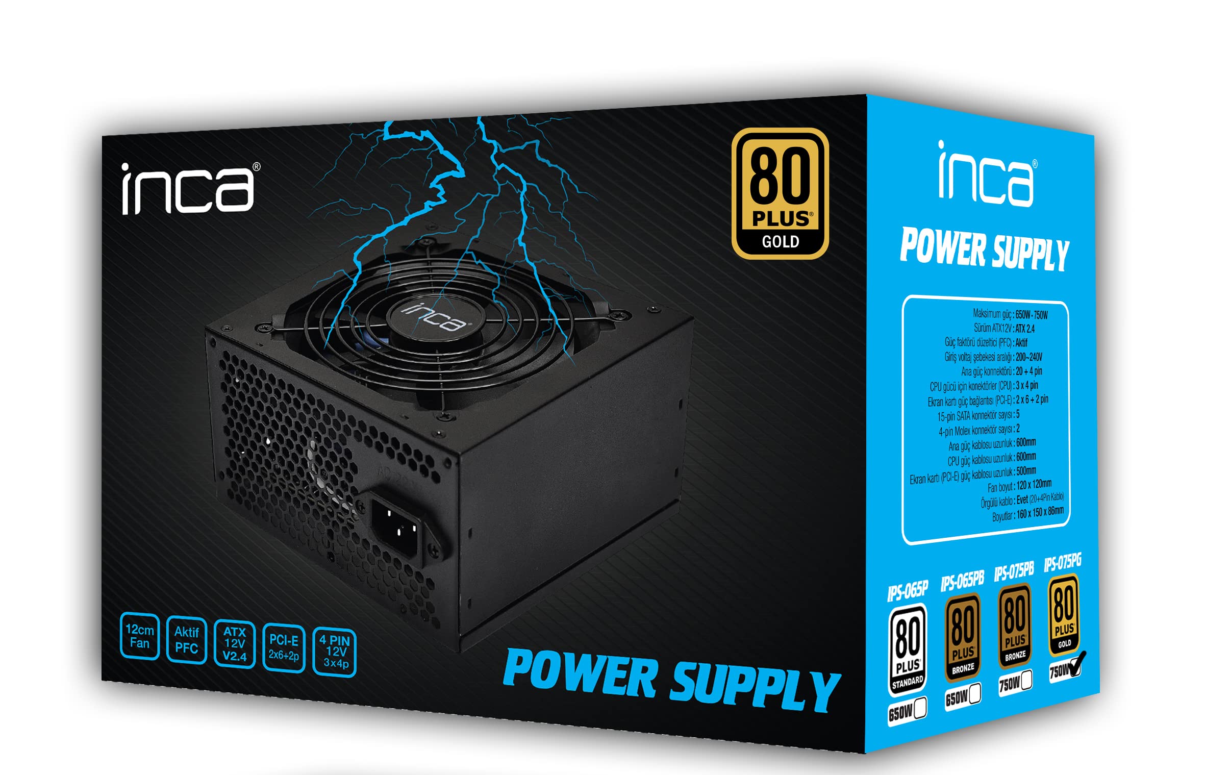 INCA 80+ gold POWER SUPPLY 80 PLUS 750W