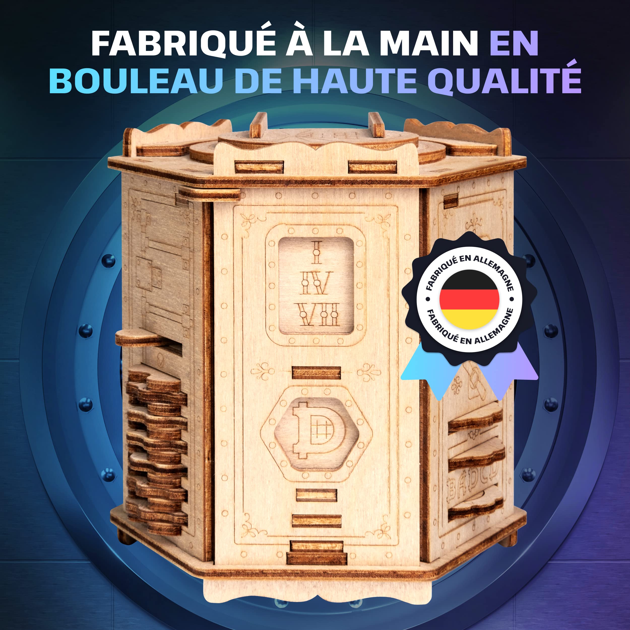 ESC WELT Fort Knox Box Pro - Casse-Tête en Bois - Boite Escape Game - Jeu de Réflexion pour Adultes et Adolescents - Cadeau pour Anniversaire, Fêtes des Pères - Cadeau Paques Enfant