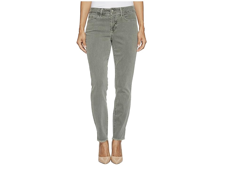 

NYDJ Petite Petite Ami Skinny Ankle Jeans w/ Fray Side Slit in Fatigue (Fatigue) Women's Jeans