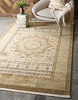 Vista 13 de Unique Loom Palace Collection - Alfombra Saray (3 pies 3 pulgadas, redonda, crema/marrón claro)