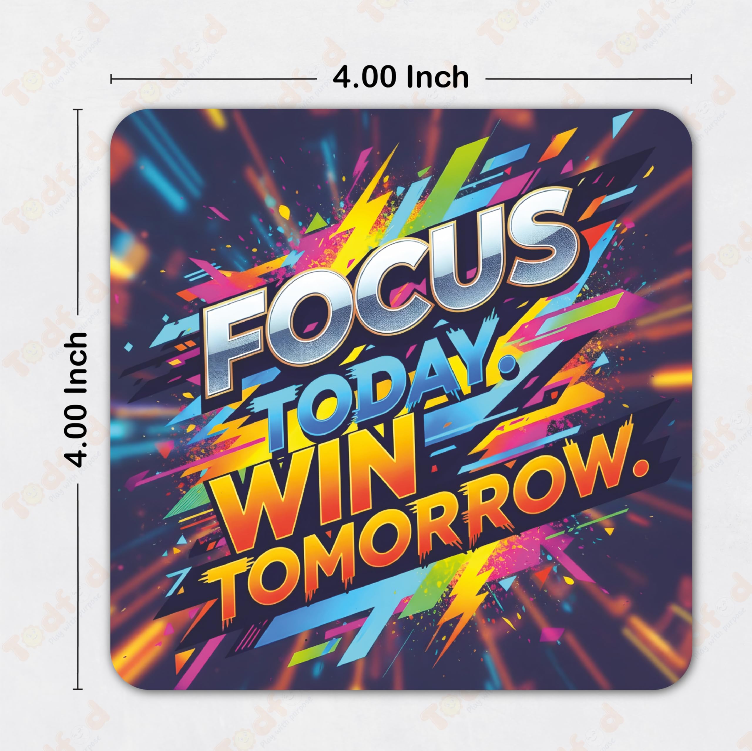 Smaran Tea Coaster Set of 6 – 4 Inch Square Wooden Drink Coasters with Motivational Quotes | Beverage Coaster for Coffee Cups, Table Protection, Home Decor & Gift — Amazon image 3