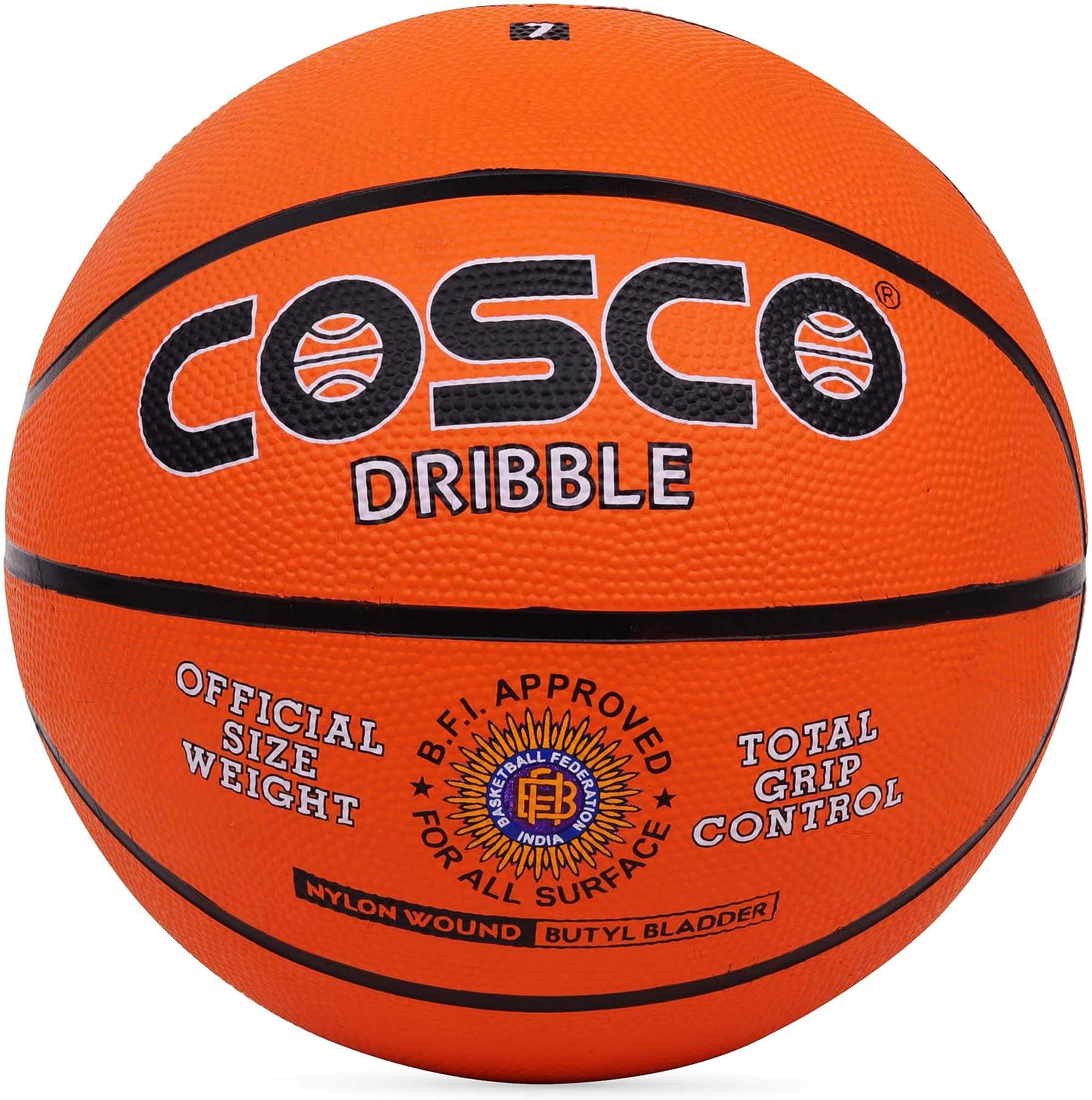 Cosco Rubber Dribble Basket Balls (5, Orange)