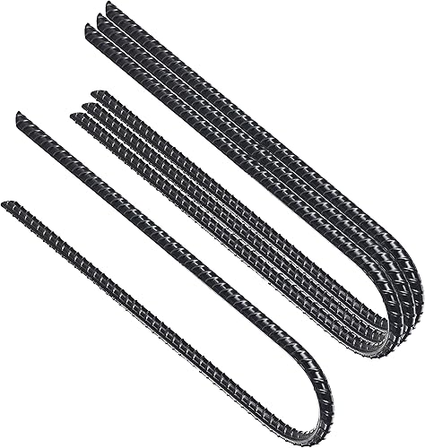 Miniatura 3 de VASGOR Juego de 4 estacas de viento para trampolines de 12 x 2 pulgadas, acero recubierto de polvo negro, anclajes de suelo en forma de U