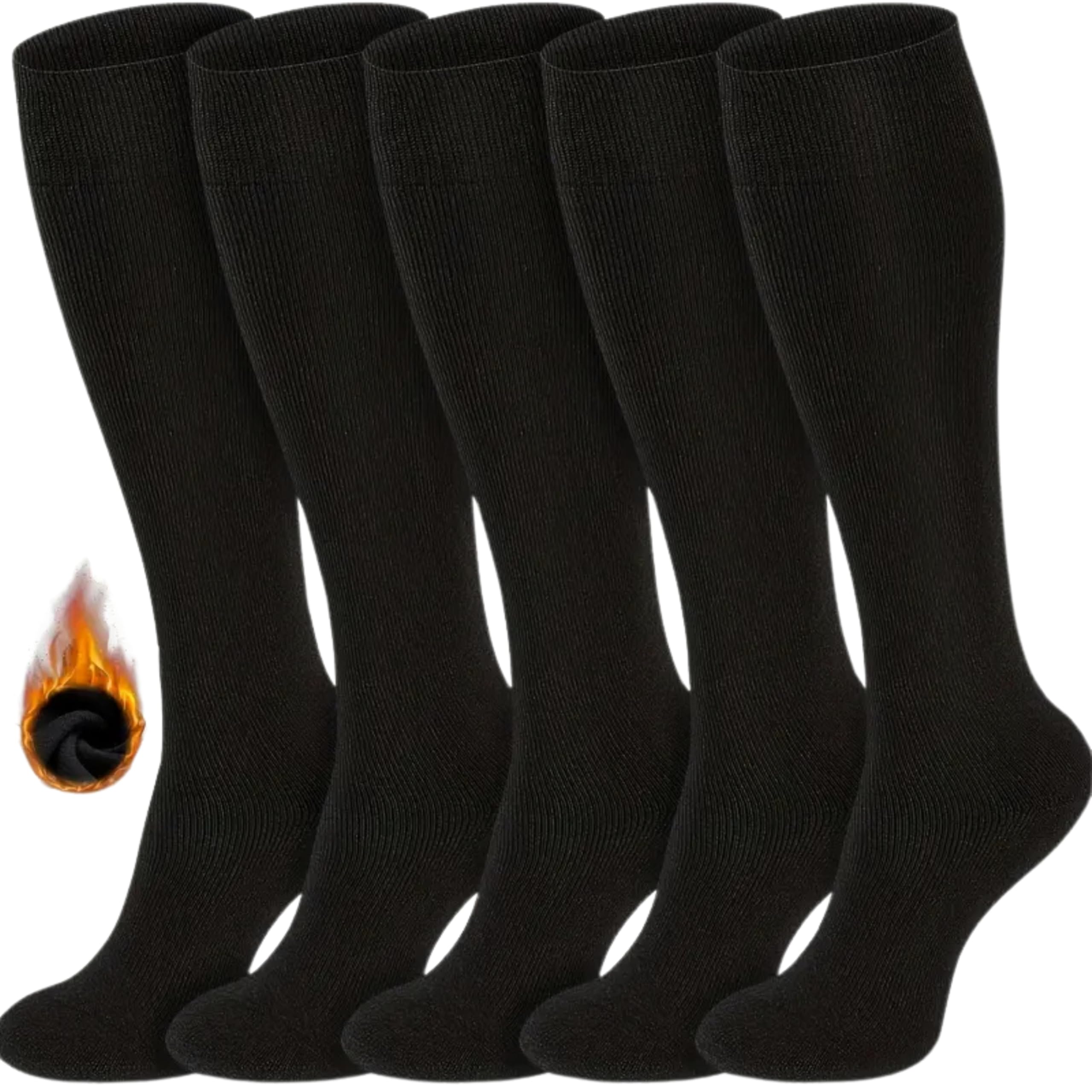 Generisch Kniestrümpfe Thermostrümpfe Thermo Damen Herren (4x Paar) Thermosocken Wintersocken Wollsocken Winter Ski Vollfrottee Innenfrottee