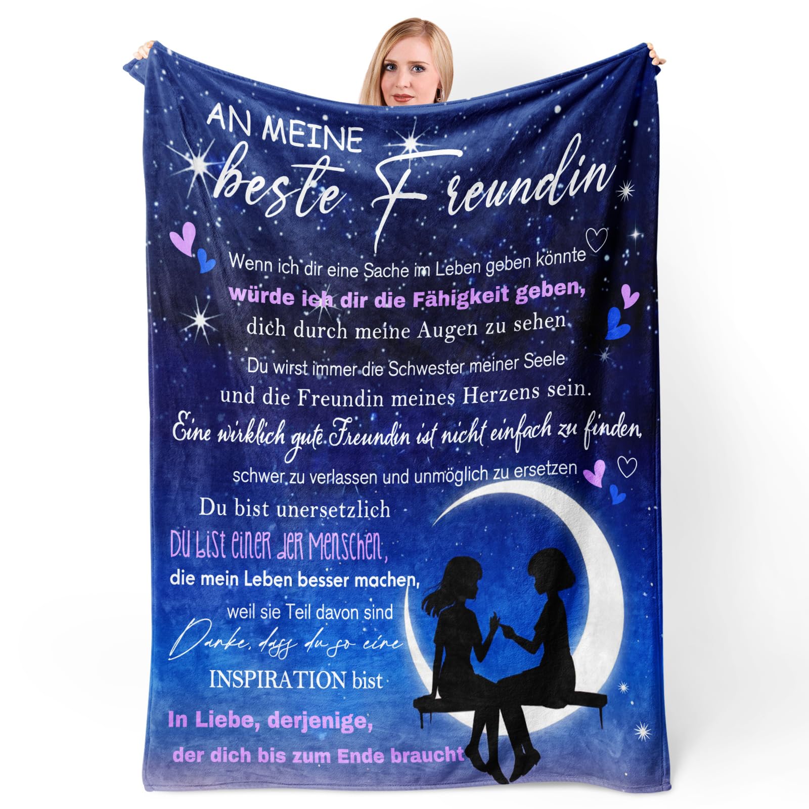 PRSTENLY Beste Freundin Geschenke, Geburtstagsgeschenke für Freundin | Flanell Decke Geschenke für Freundin Freundschaft, Weihnachten, Geburtstagsgeschenke für Frauen