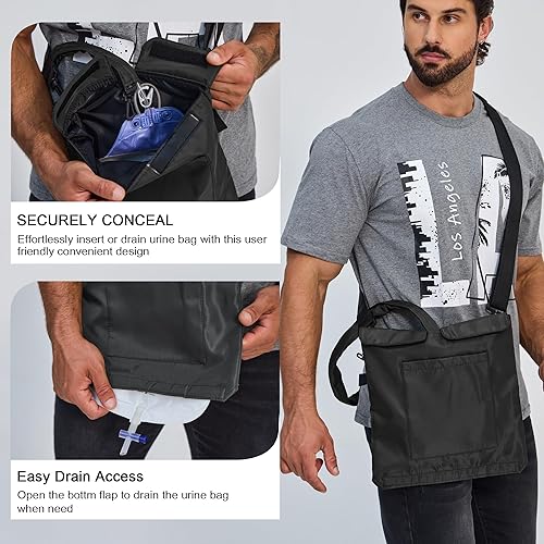 Miniatura 3 de Soporte para bolsa de drenaje urinario con hebilla de fijación interna correa ajustable para el hombro