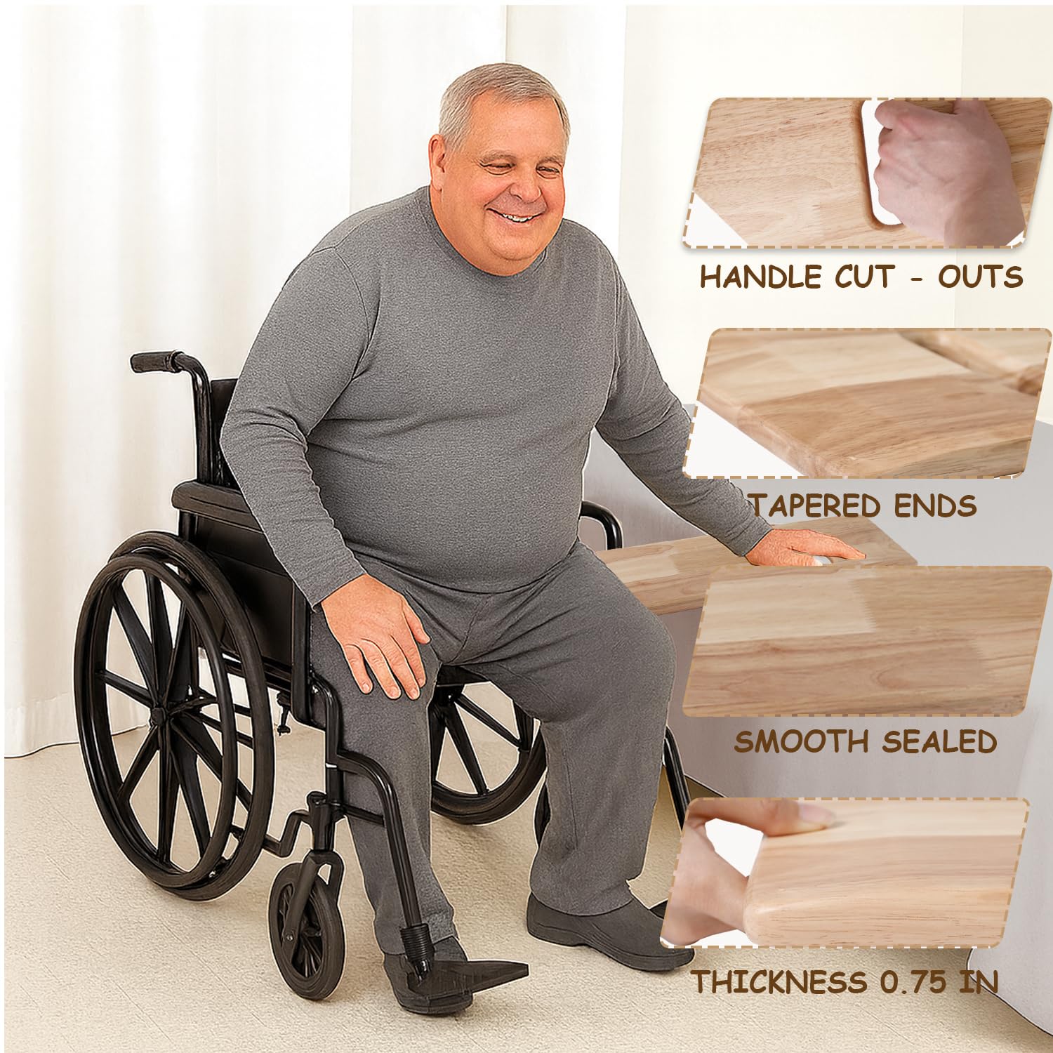 Urby Tabla de transferencia extra ancha y gruesa para transferir a silla de ruedas, cama o coche. Ideal para personas mayores, ancianos o pacientes de terapia física. XXL