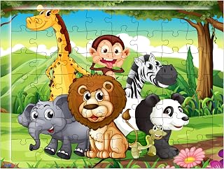 Fiddlys 54 Pcs Wood Jigsaw Puzzles for Kids & Children Age 6+ Double Layered Wooden Puzzles with Bright Front & Back Print... Price In India
