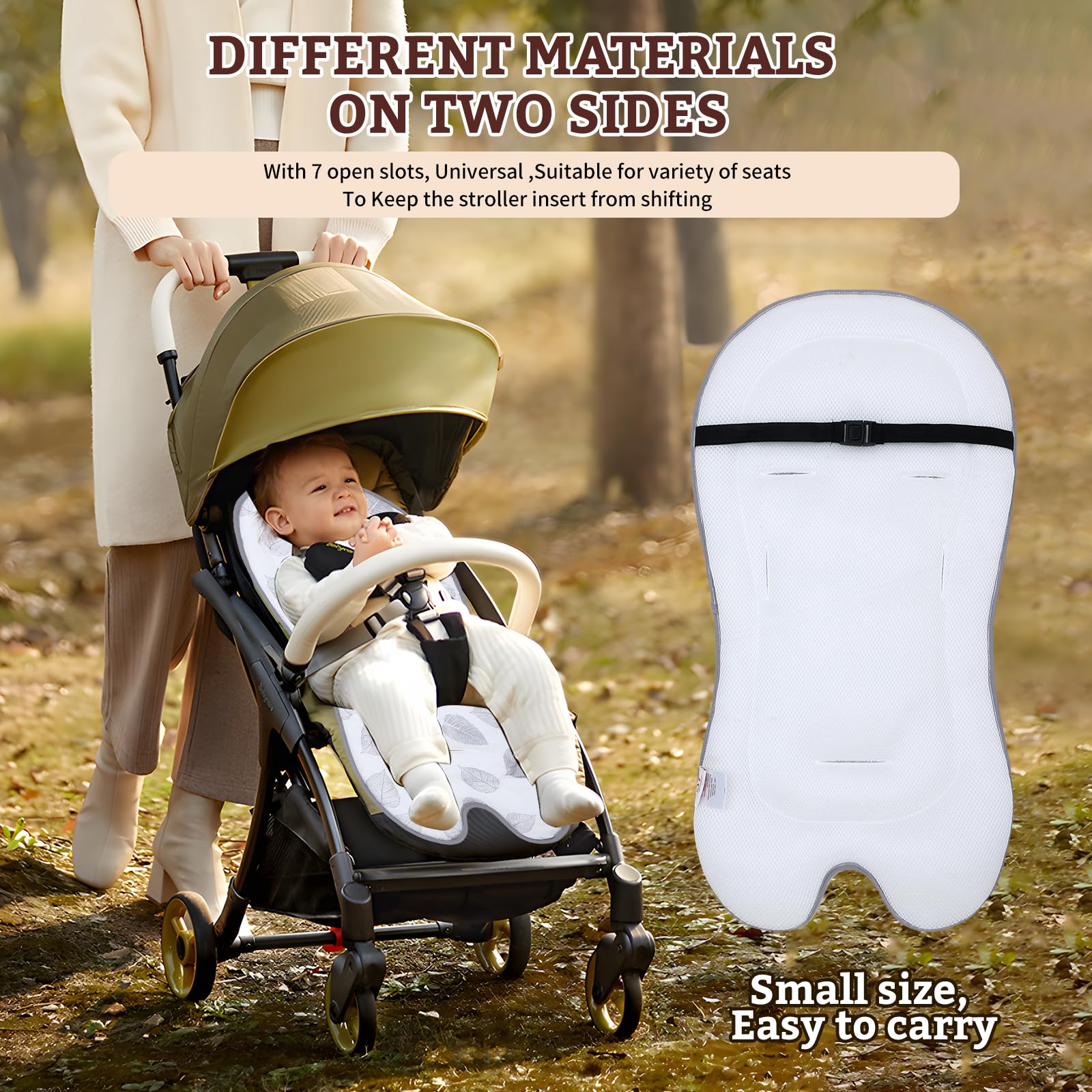 Copriseduta Passeggino Universale LAT - Doppia Faccia Cotone 78x34cm Per Neonati - Foto 8