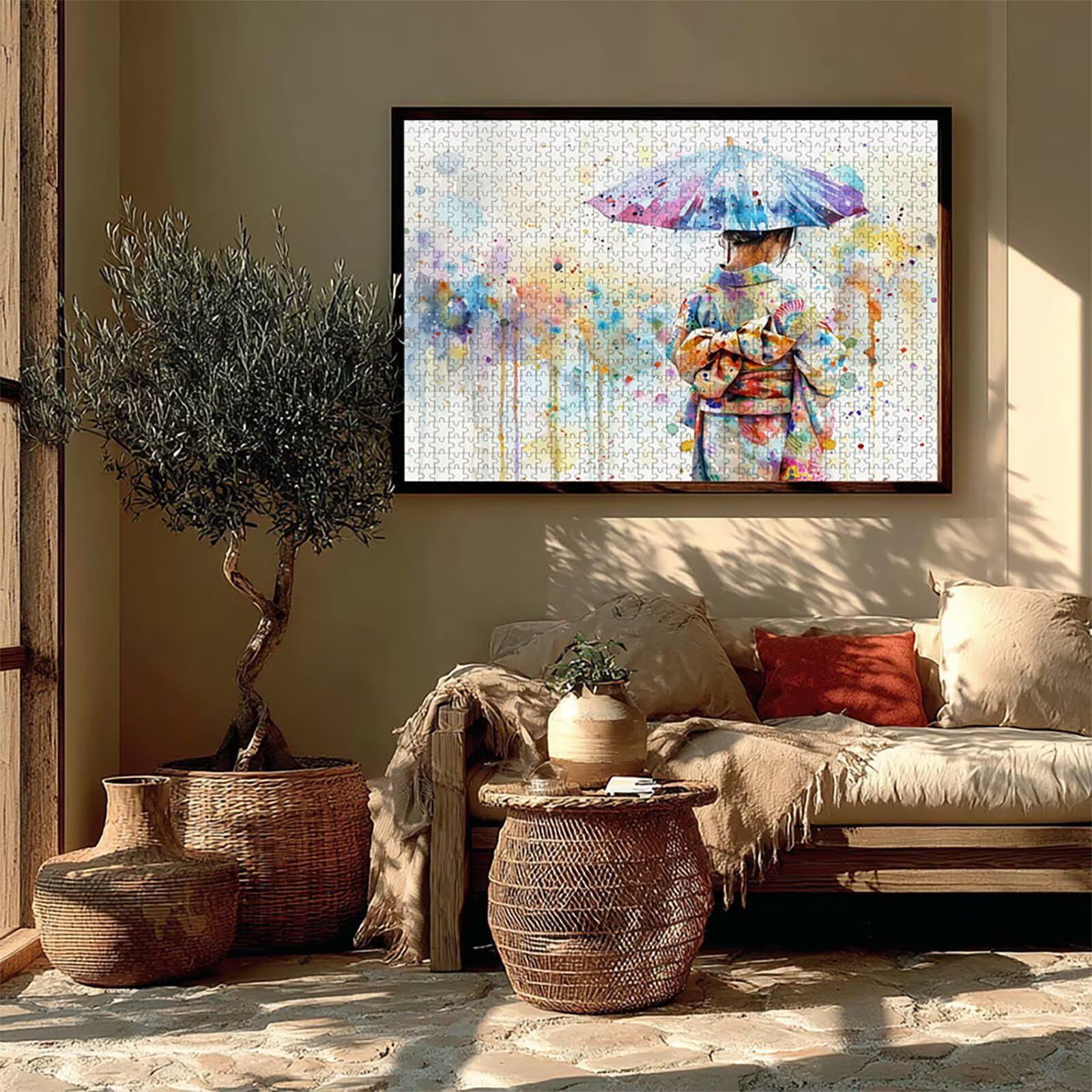 Kolorowe puzzle dla dorosłych, 3000 elementów, "zrób to sam", 122 x 81 cm, drewniane puzzle dla całej rodziny, duże dekoracyjne puzzle i prezenty, inteligentne puzzle, prezent dla dziewcząt (kobiety