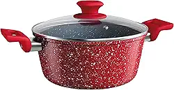 Euro Home - Caçarola 24 cm de Alumínio com Antiaderente ColorStone Volcano - ALU8655-VO