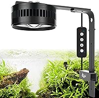 AQQA 35W Clip-On Aquarium LED Stream Light with Timer, 3 Modes (White/RGB/Full Spectrum), 6 Brightness Levels for Planted Fish Tanks